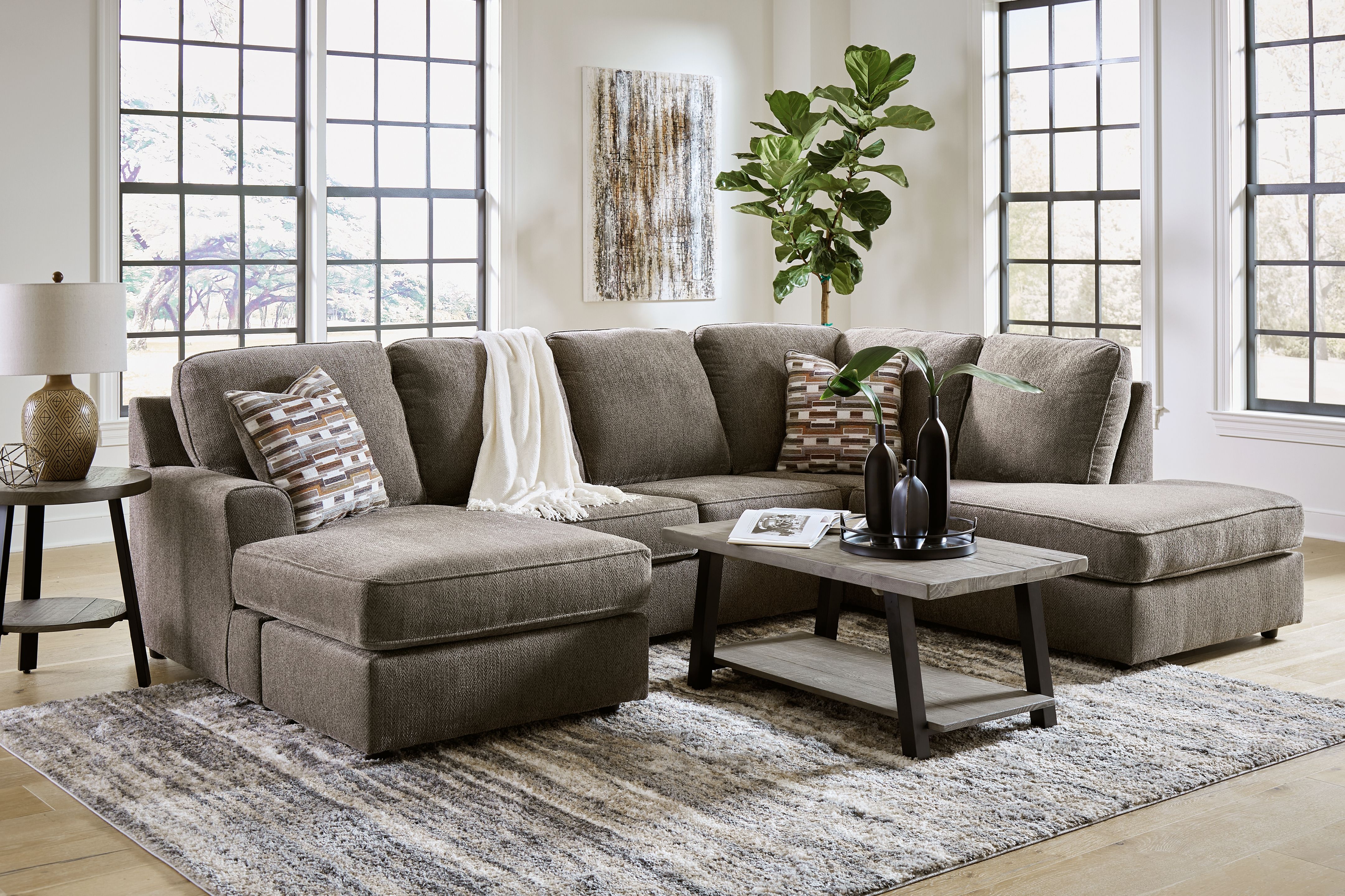 Ashley Furniture O'Phannon - Right Arm Facing Corner Chaise 2 Pc Sectional - Putty - Image 4