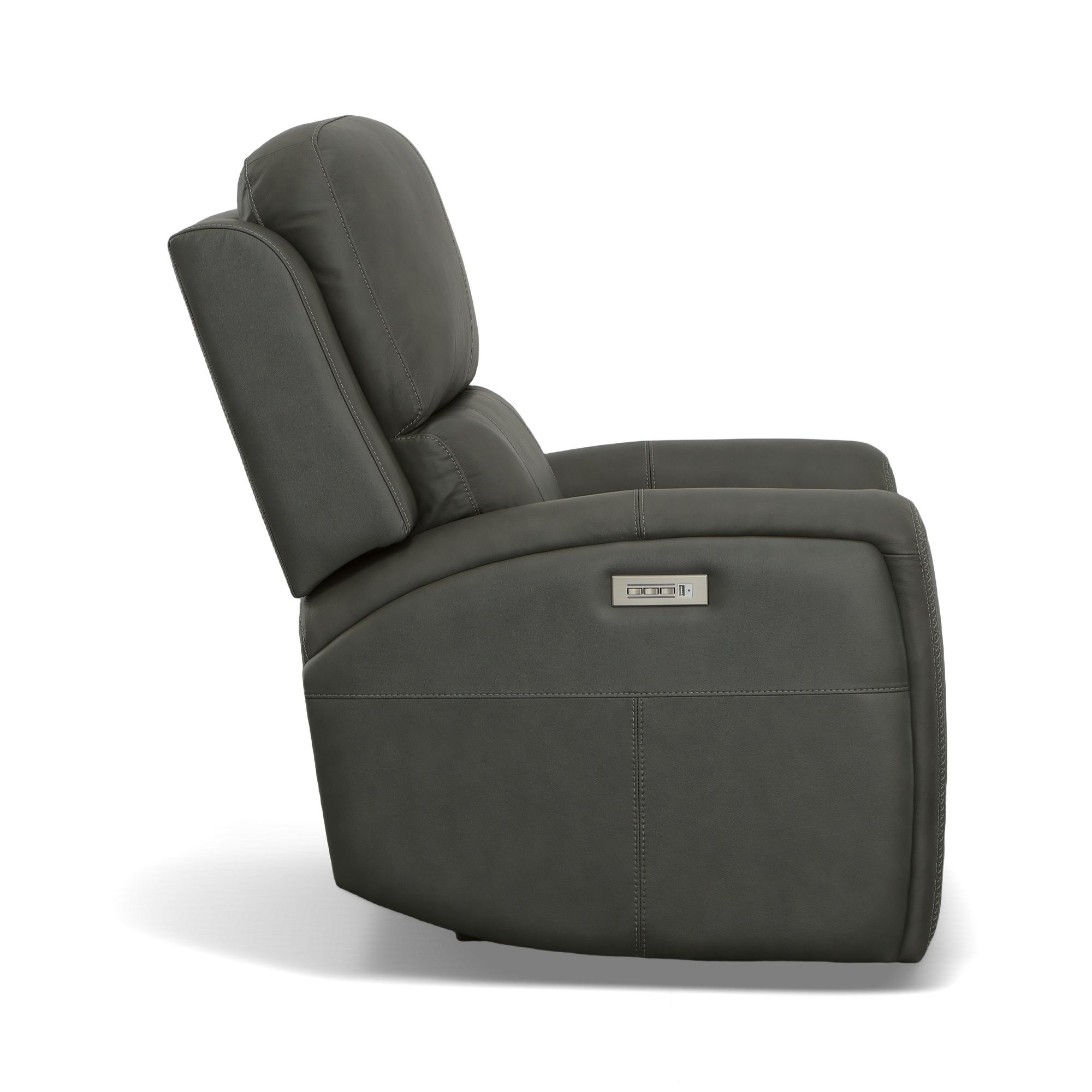 Linden - Power Recliner With Power Headrest & Lumbar - Charcoal, dark gray, view 4