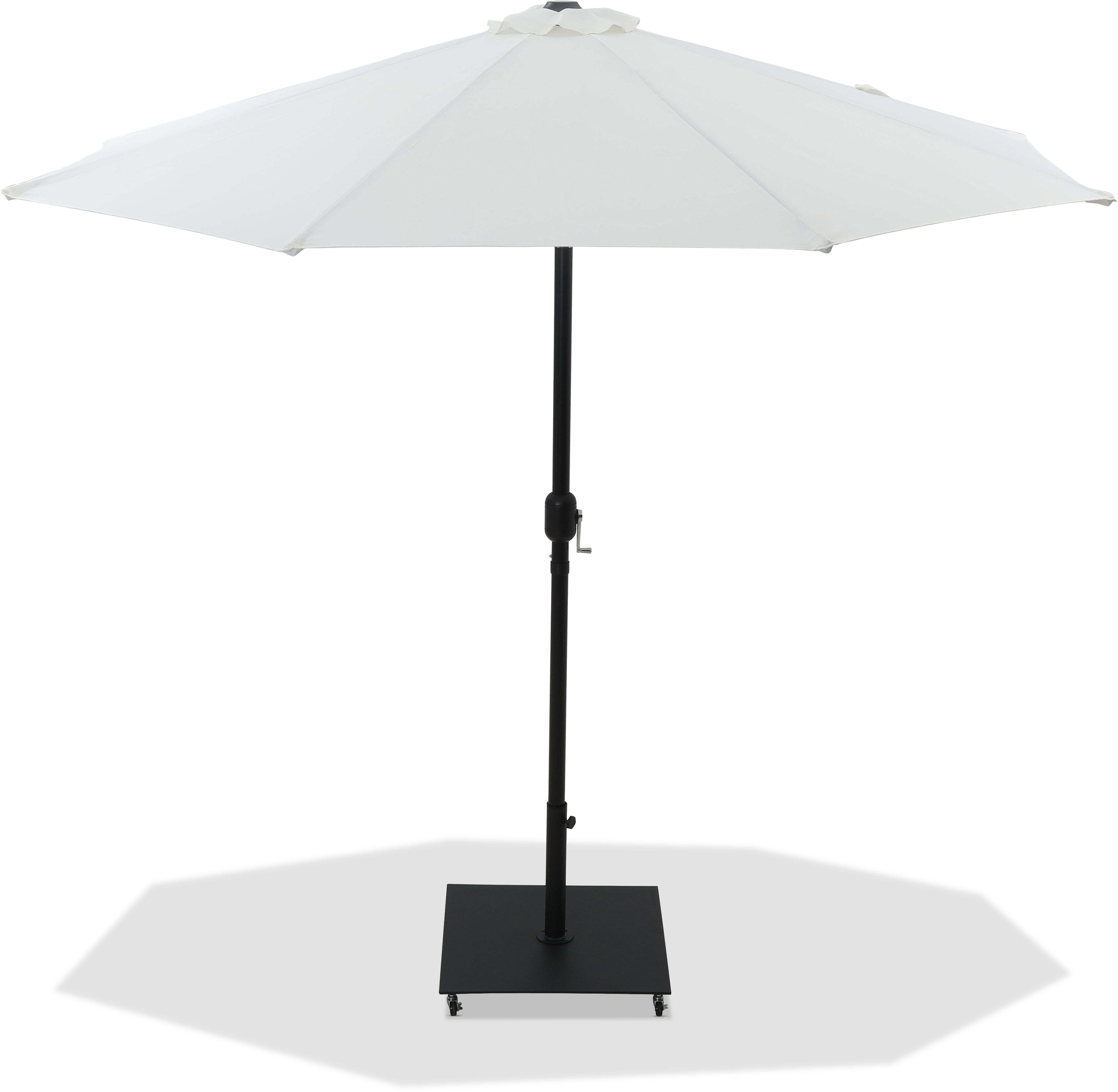 Fiji - Aluminum Patio Umbrella With Square Black Base - White