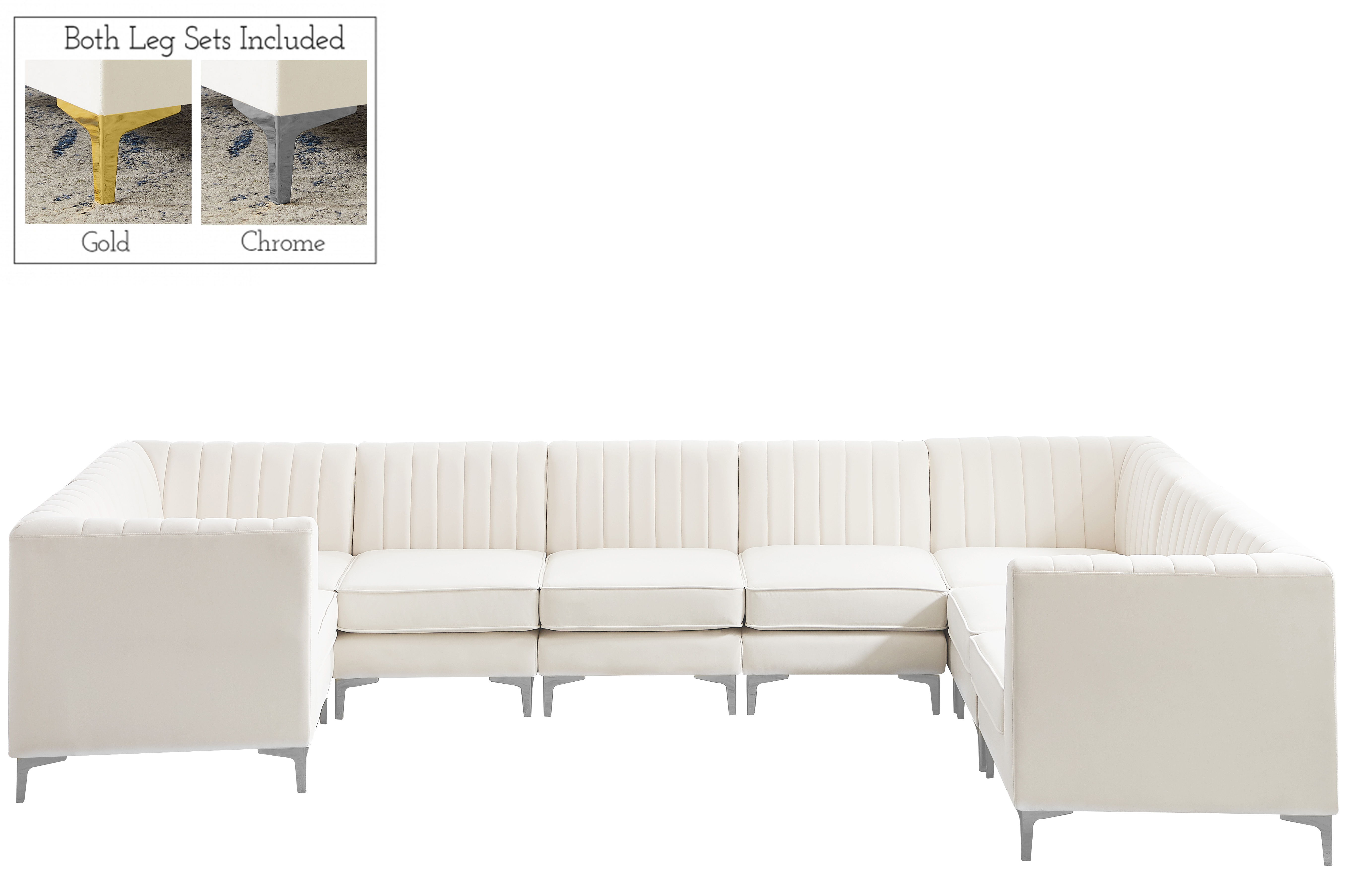 Alina - 8 Piece Modular U-Shaped Sectional - Cream
