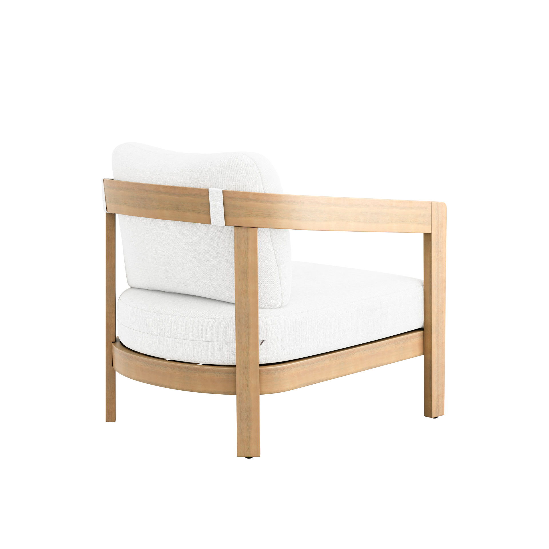 Wesley - Patio Club Chair With Cushion - White, light brown, view 4