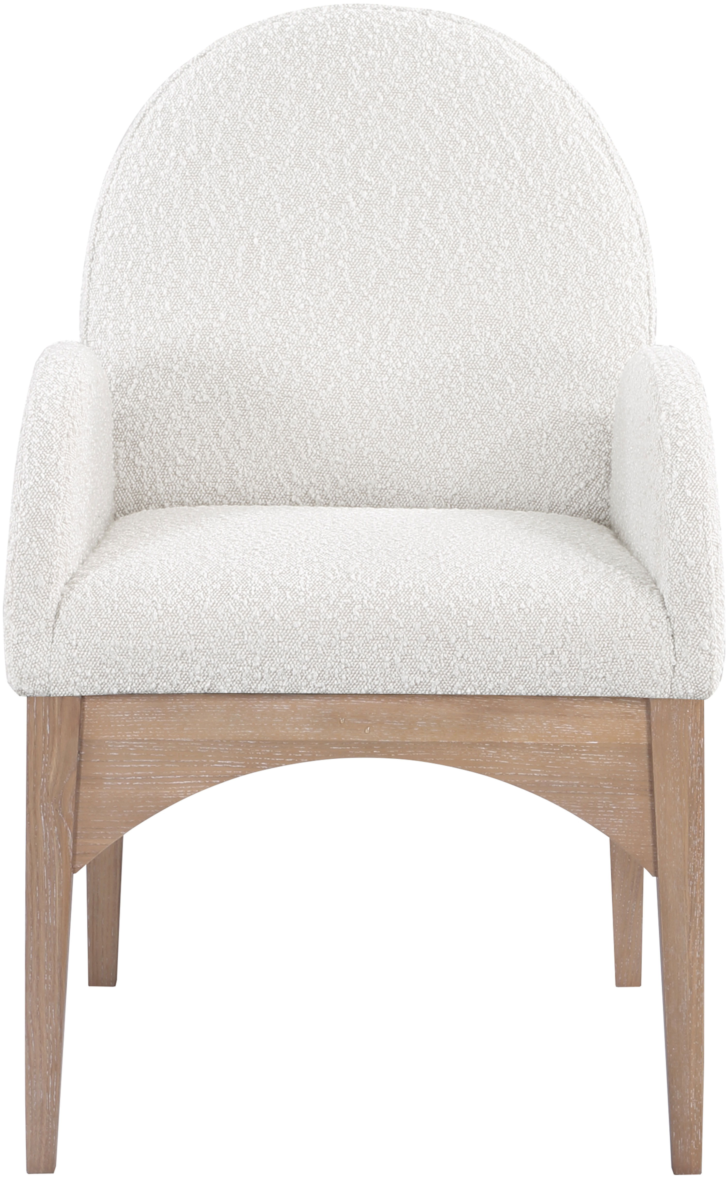 Waldorf - Boucle Dining Arm Chair With Natural Legs - Cream