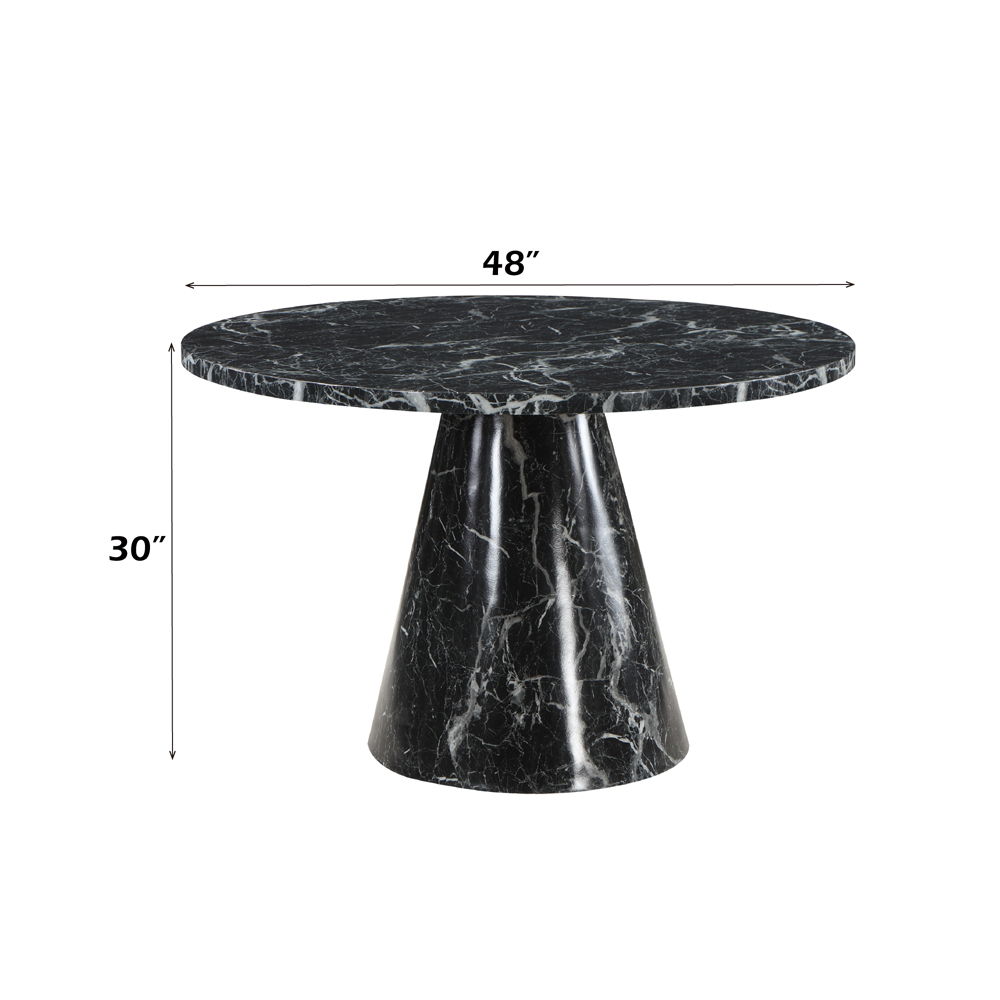 Hollis - Dining Table With Engineered Stone Top - Engineered Stone, black, view 5