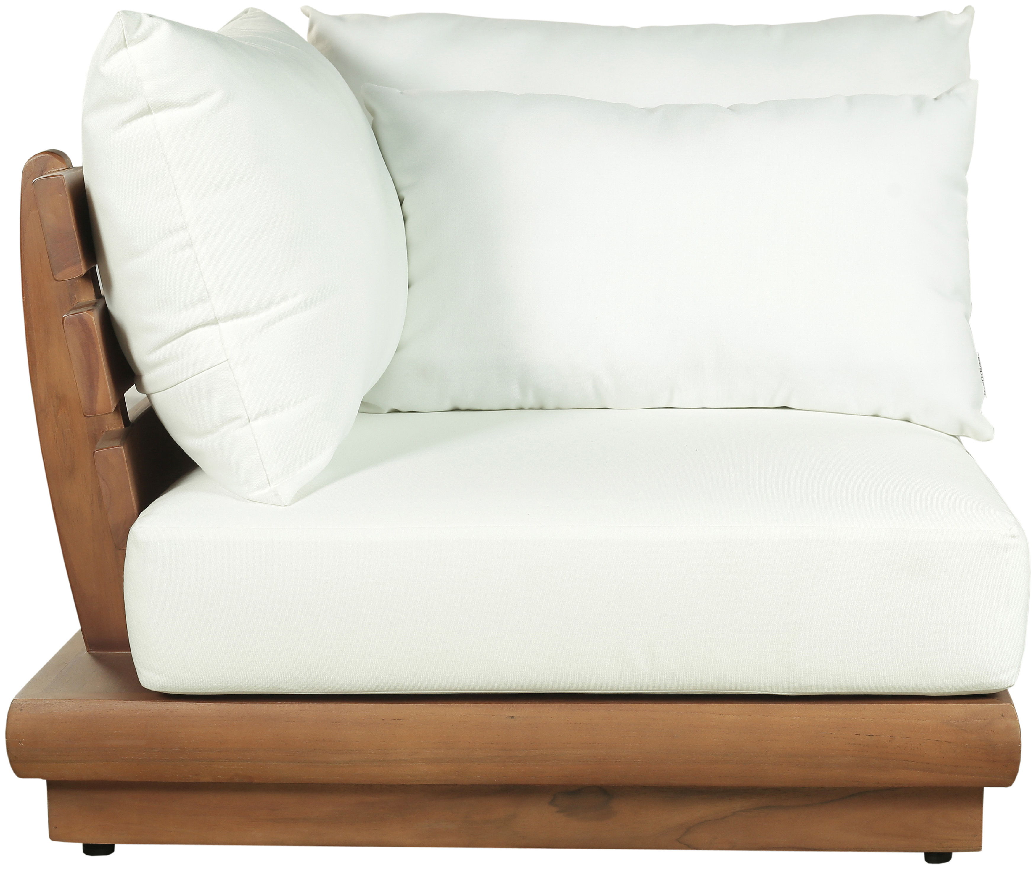 Mirella - Water Resistant Fabric Upholstered Outdoor Patio Modular Corner Chair - Off-White