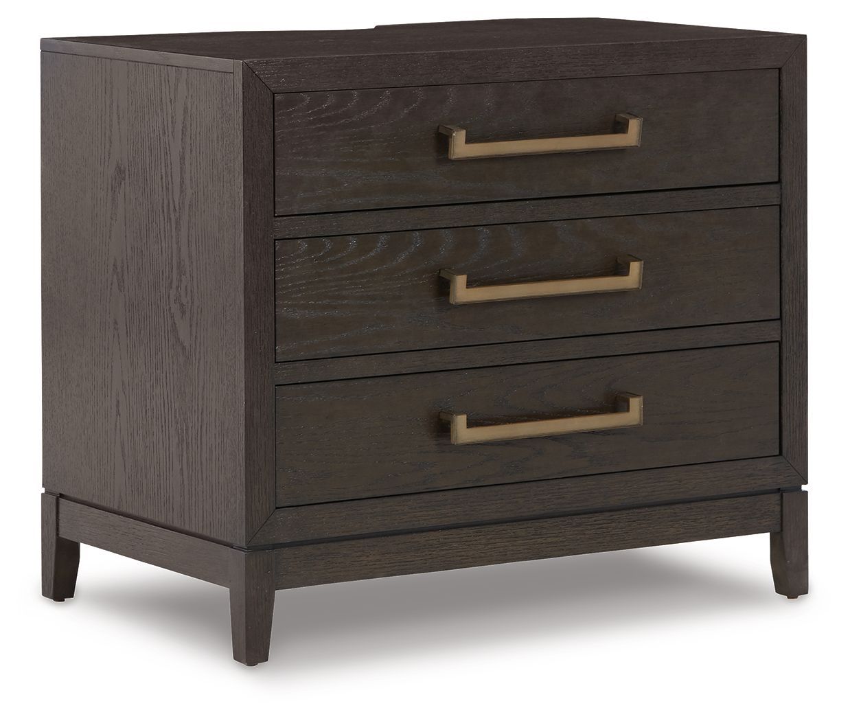 Ashley Burkhaus Three Drawer Night Stand - Brown