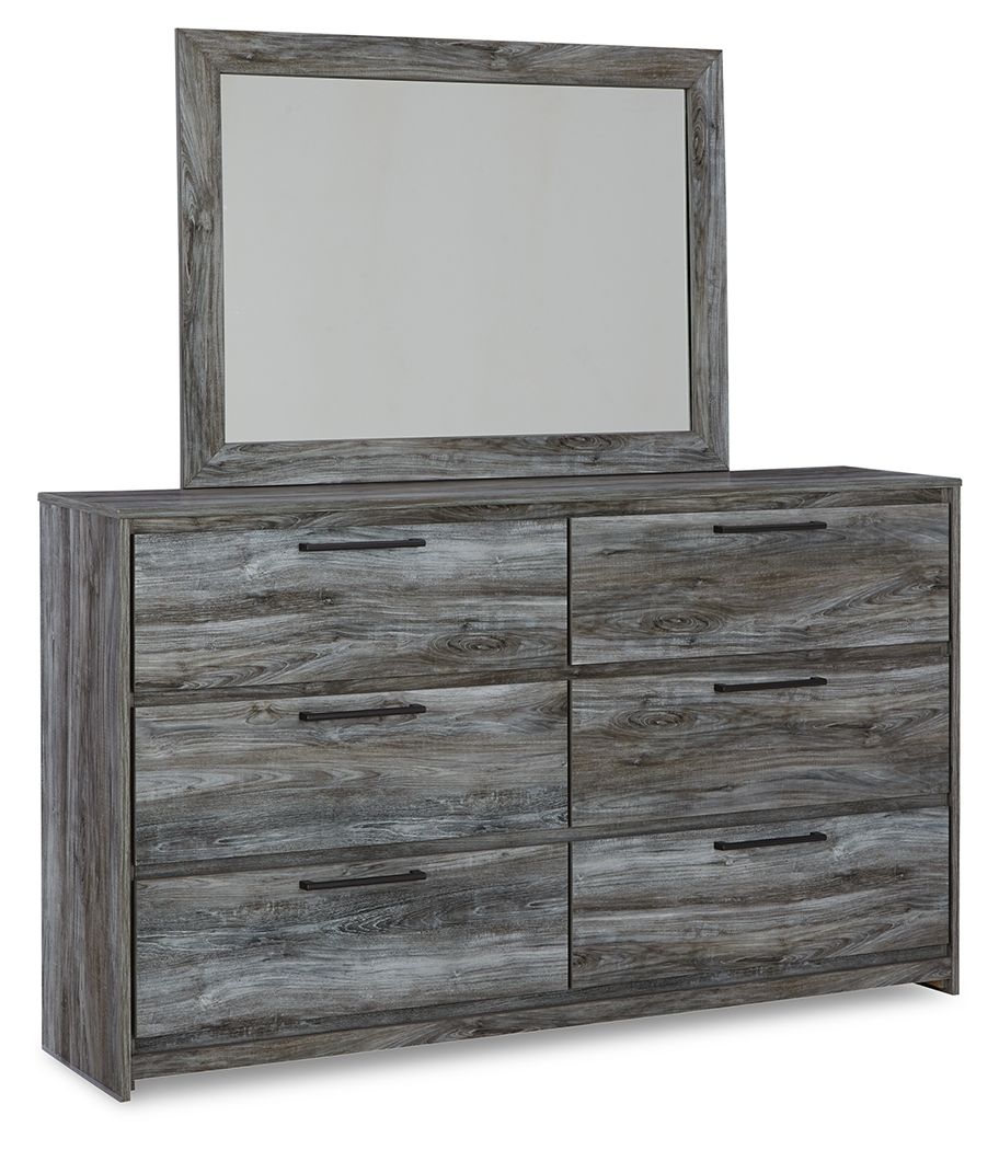 Baystorm - Full Panel Bed With 4 Storage Drawers - 7 Pc. - Dresser, Mirror, Full Bed - Gray