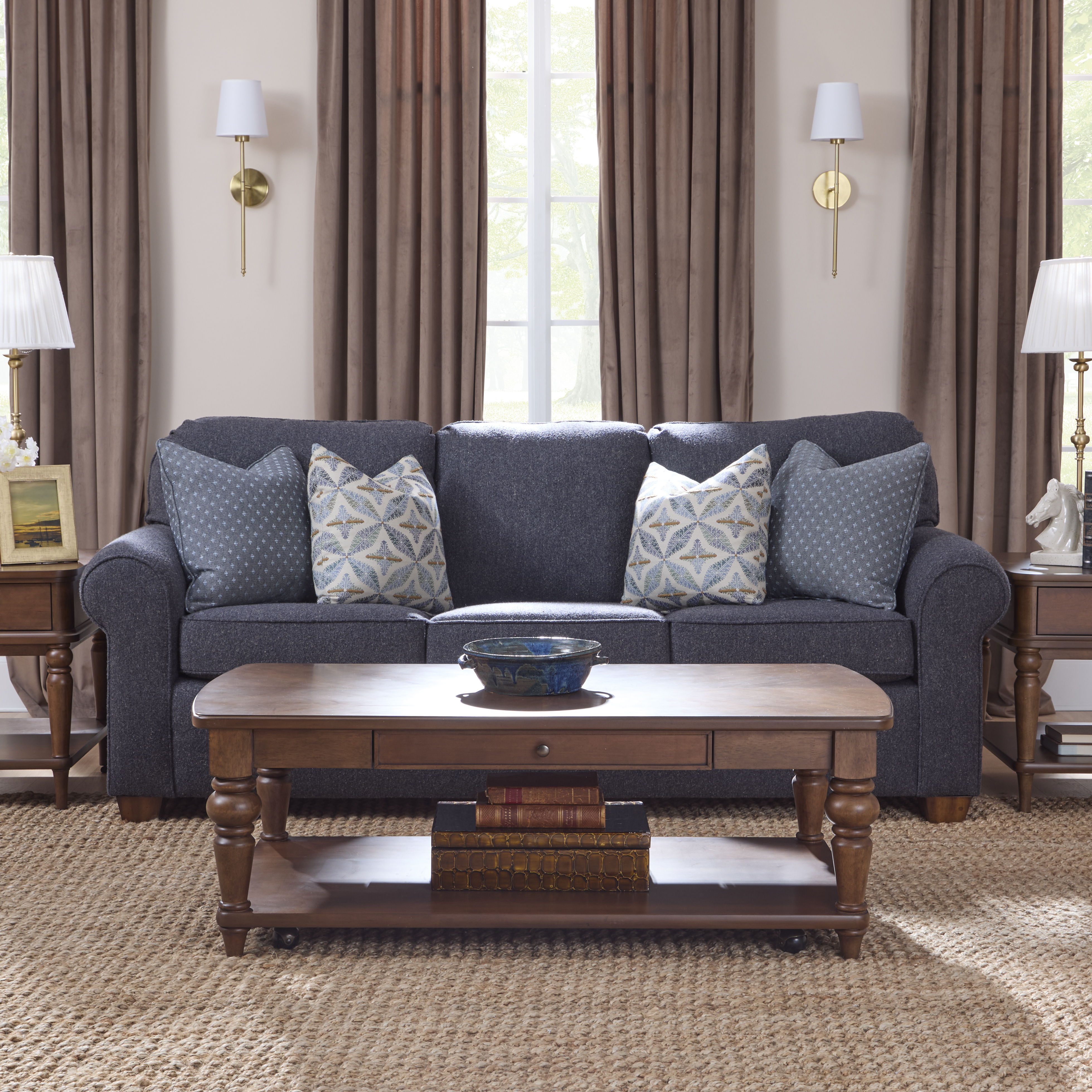 Bellevue - Rectangular Coffee Table With Casters, dark brown, view 7