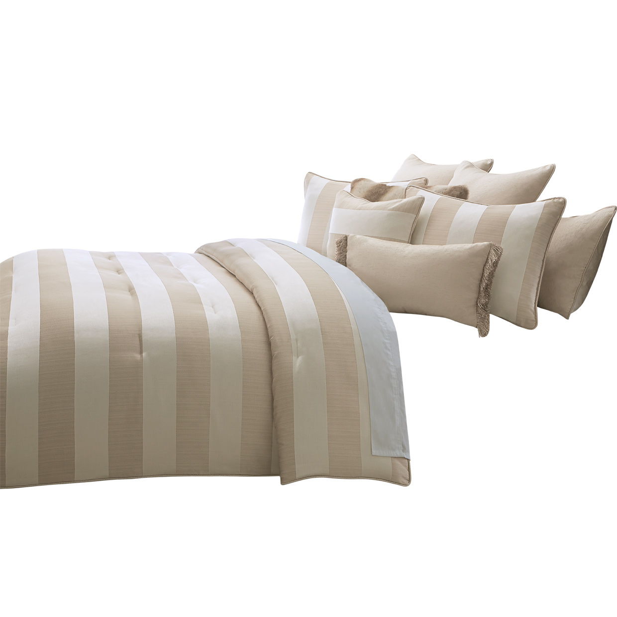 Amalfi - 10 Piece King Comforter Set - Sand Image