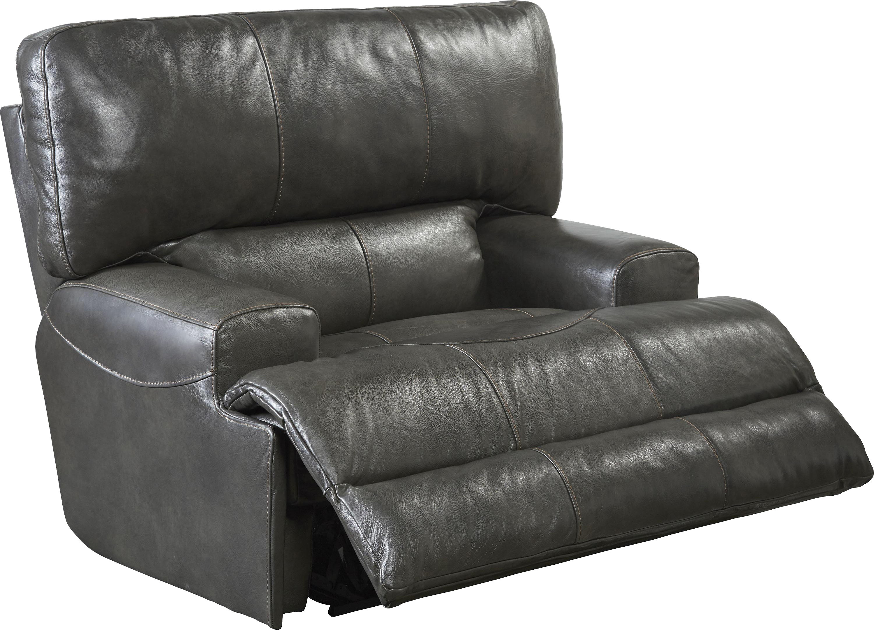 Wembley - Italian Leather Match Lay Flat Recliner - Steel
