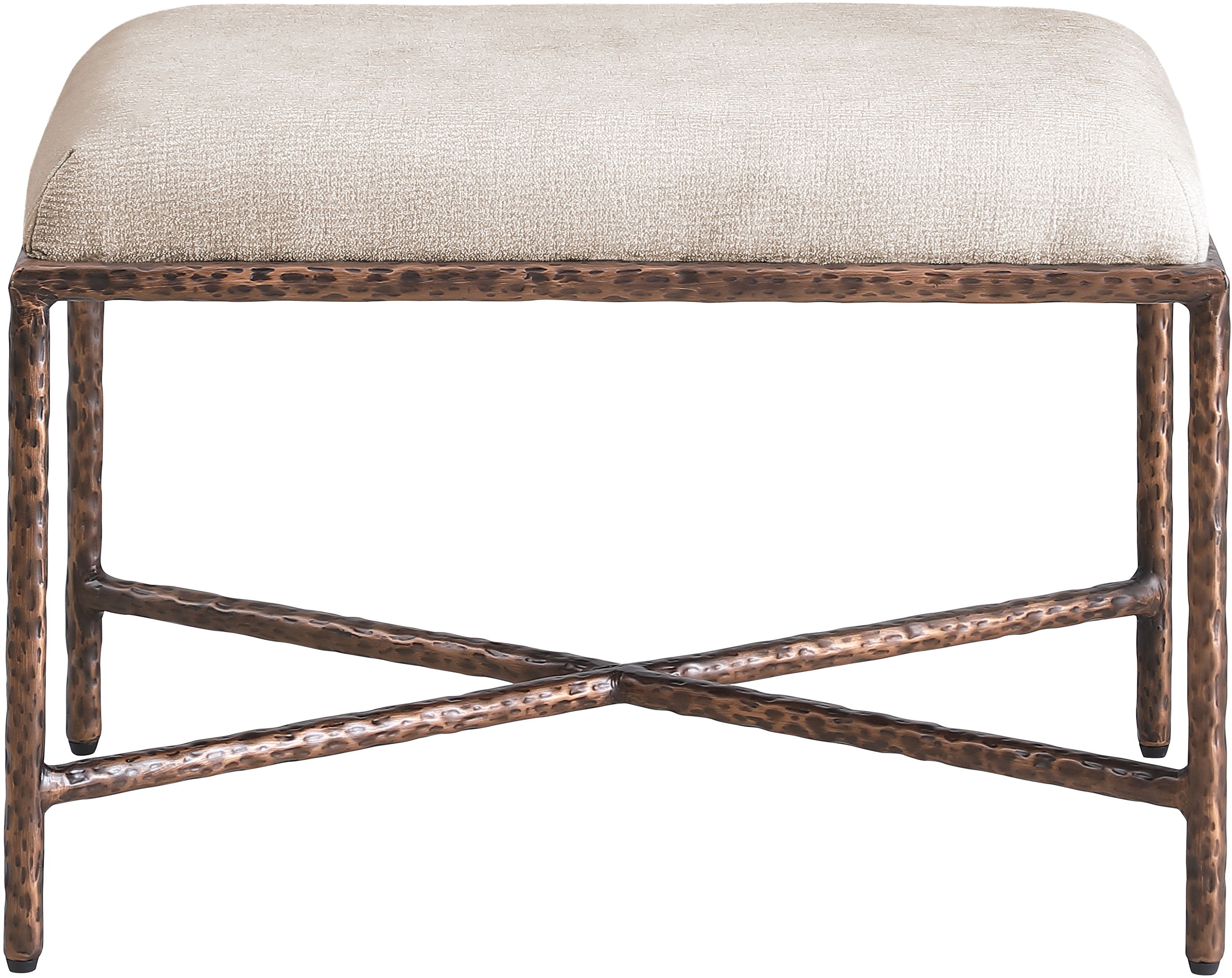 Valley - 25" Bench With Bronze Frame - Beige