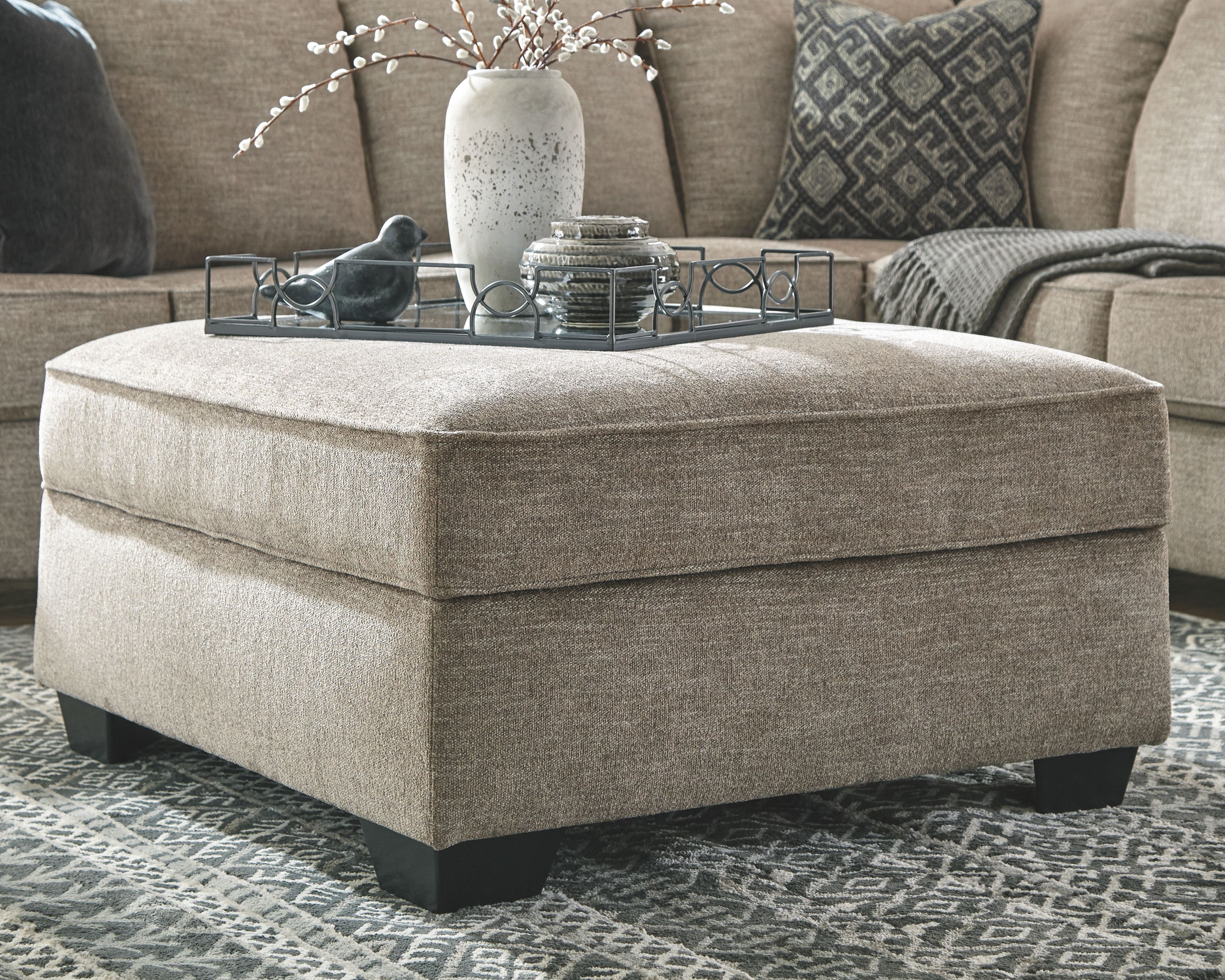 Ashley Furniture Bovarian - Ottoman With Storage - Stone - Image 2