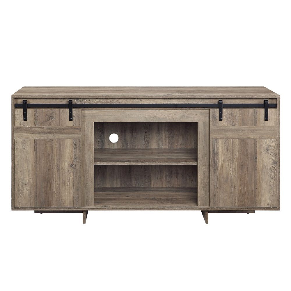 Bellarosa - TV Stand (Same As 91608) - Gray Washed, dark brown, view 7