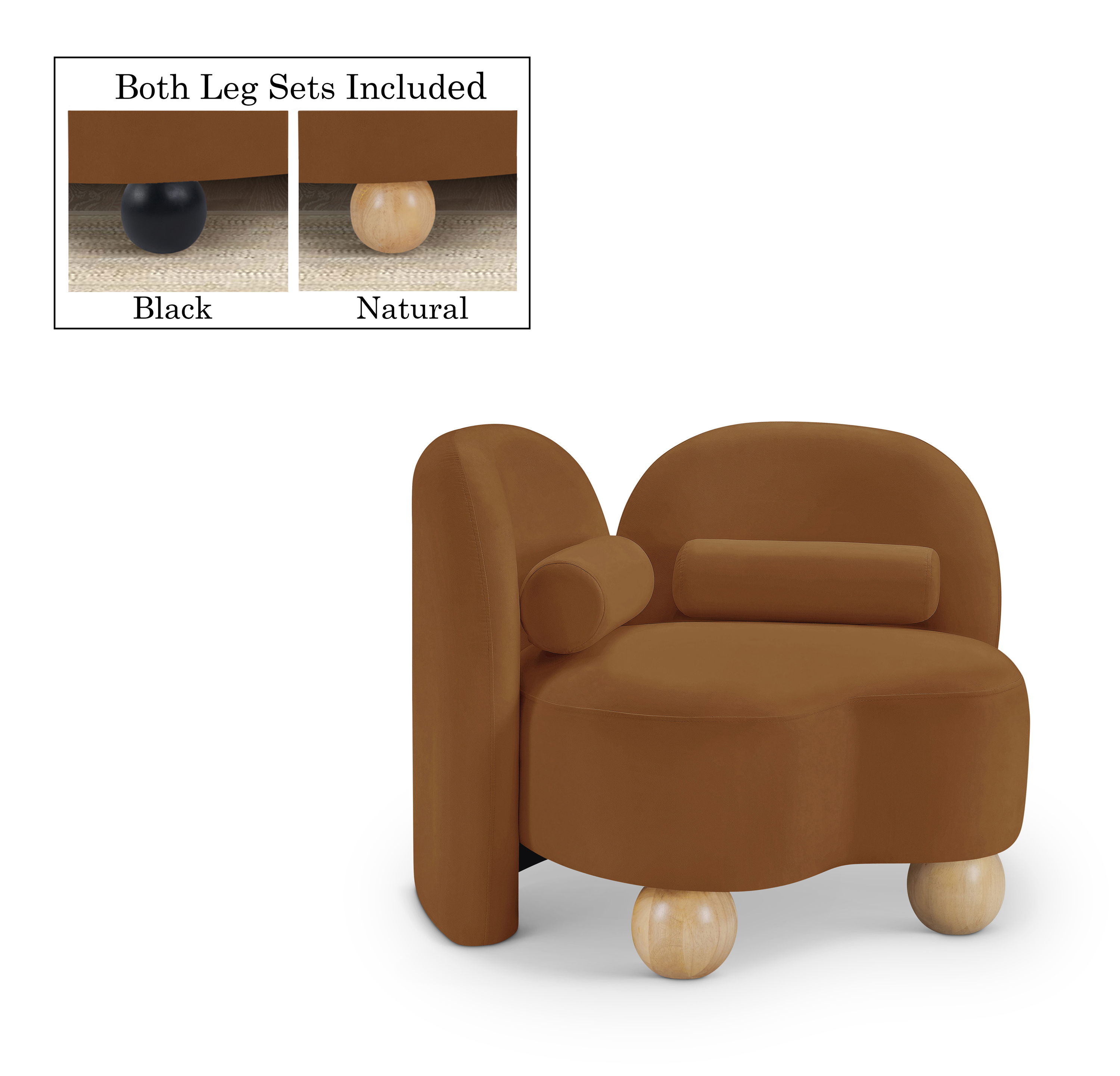 Daphne - Velvet Chair - Saddle