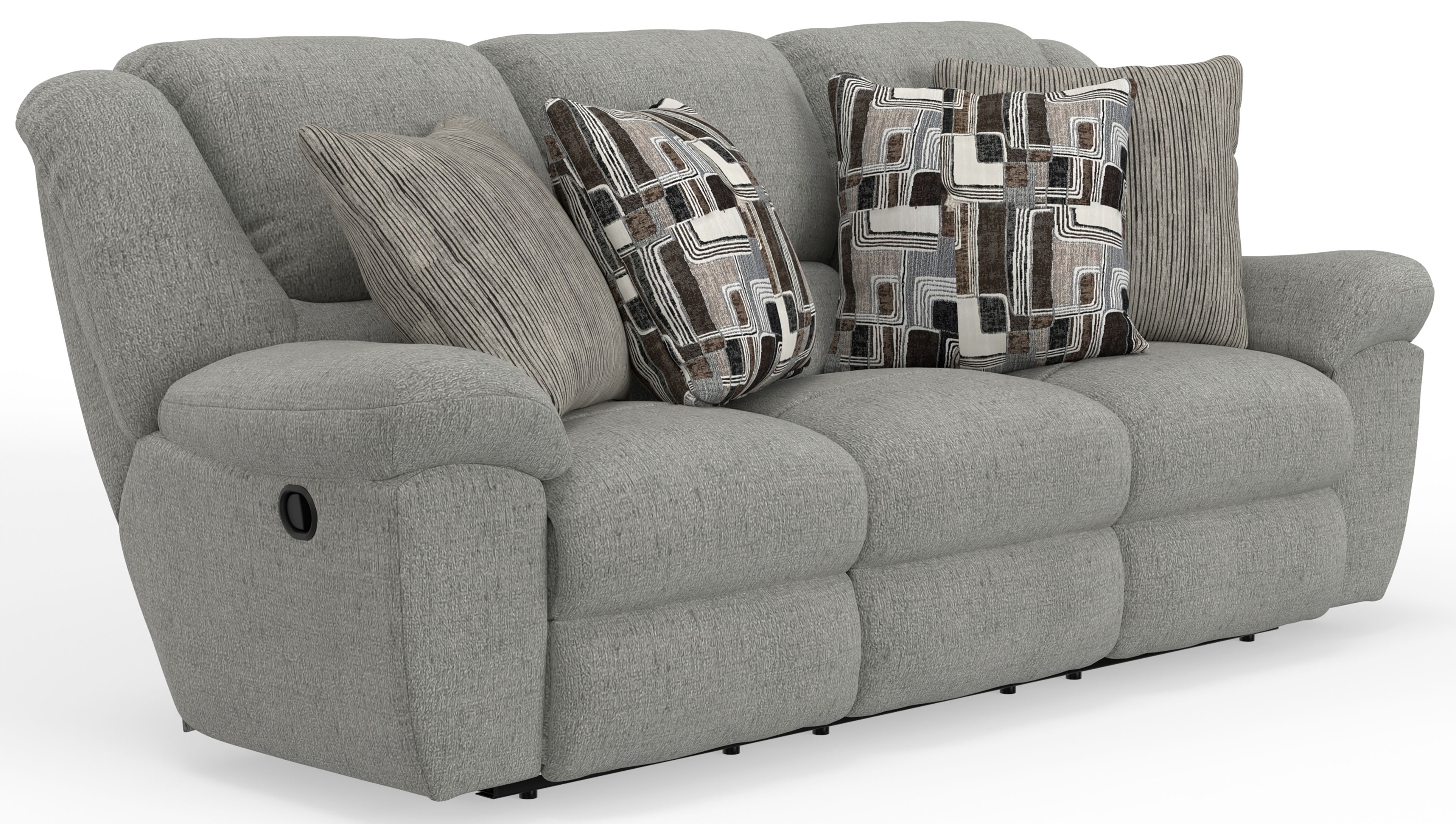 Trifecta - Sofa With 3 Recliners And Drop Down Table - Nature