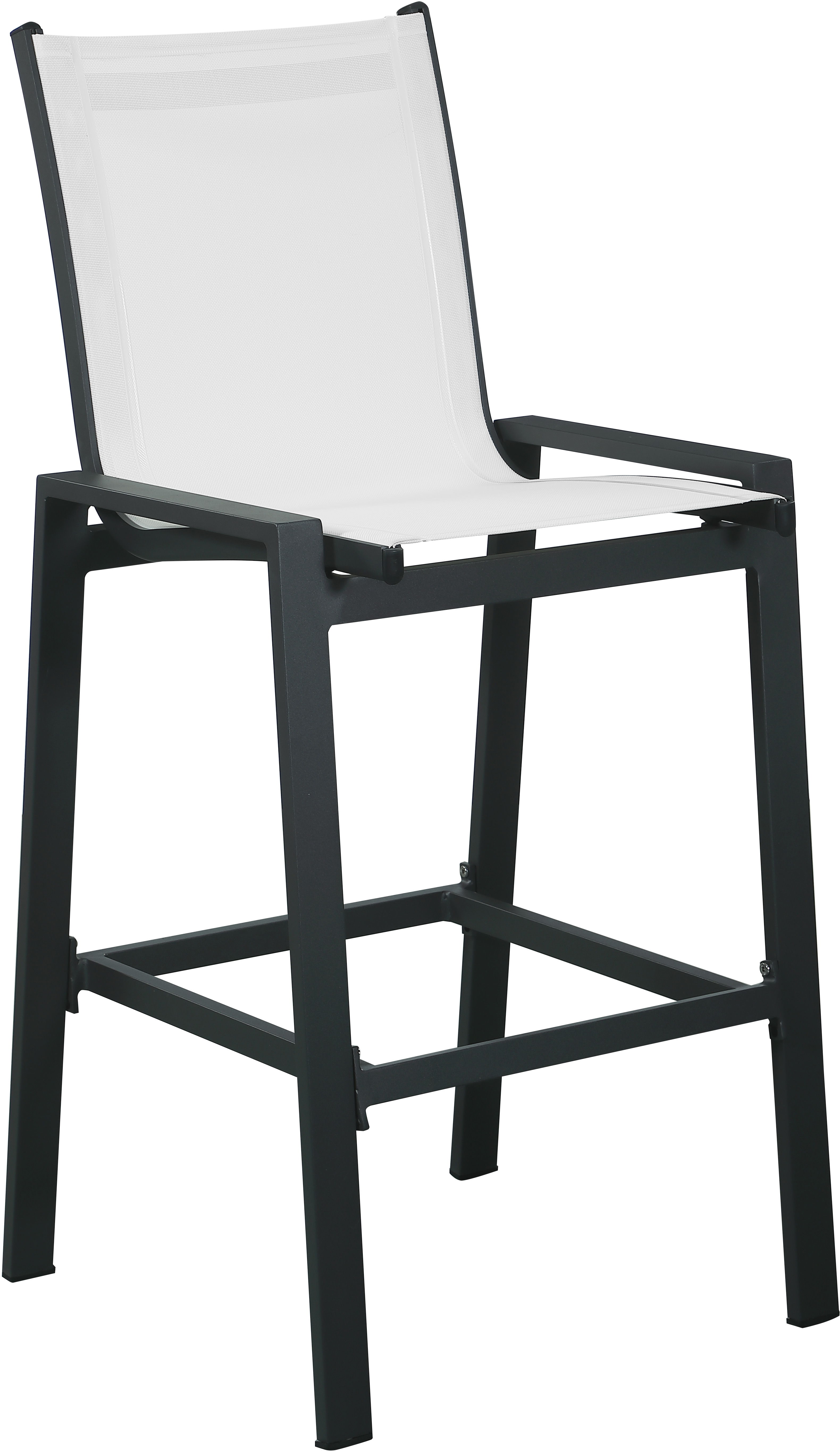 Nizuc - Outdoor Patio Barstool With Gray Base (Set of 2) - White