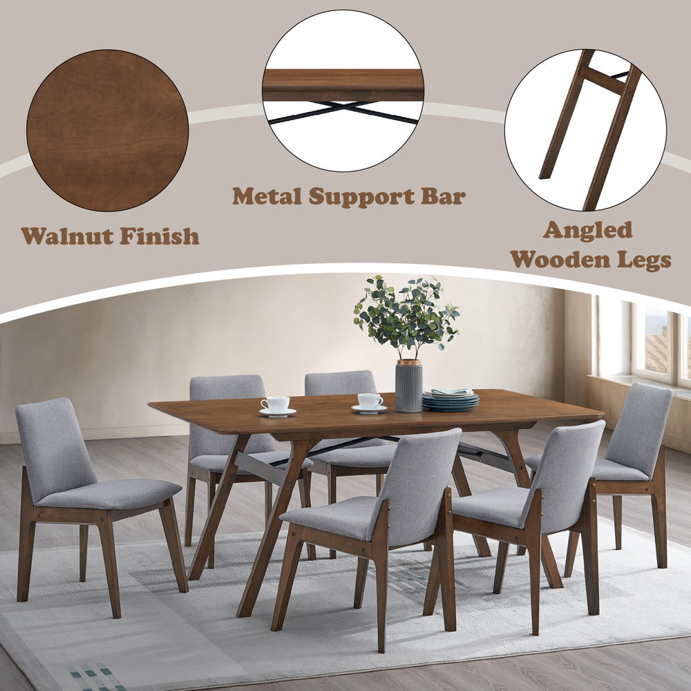 Kaela - Dining Table - Walnut, dark brown, view 7