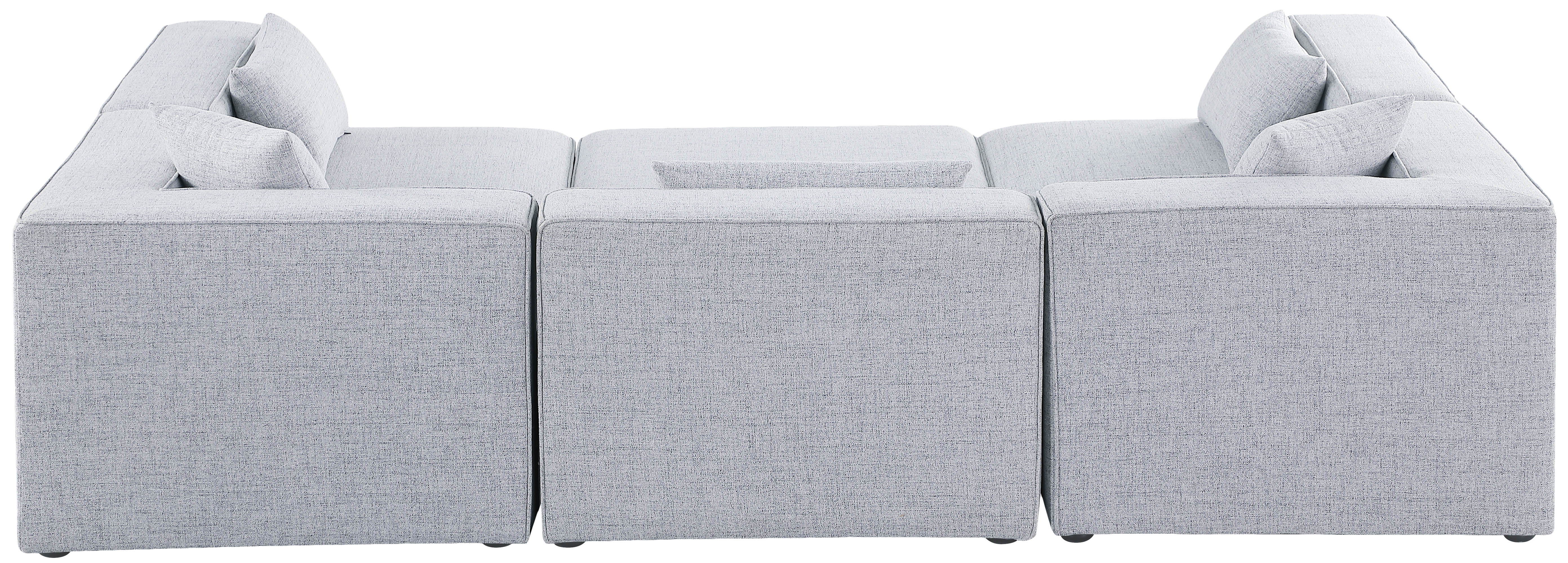 Cube - Linen 6 Piece Modular Sectional - Gray