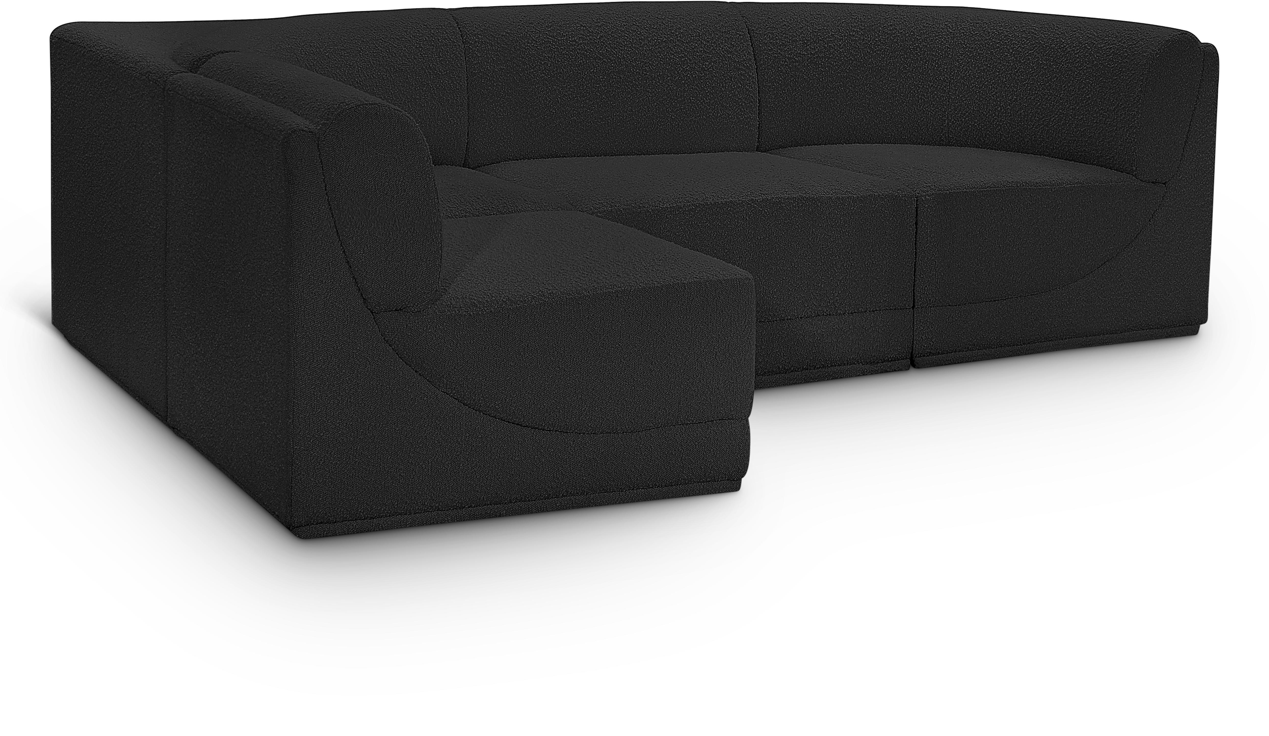 Ollie - 4 Piece Modular Sectional - Black