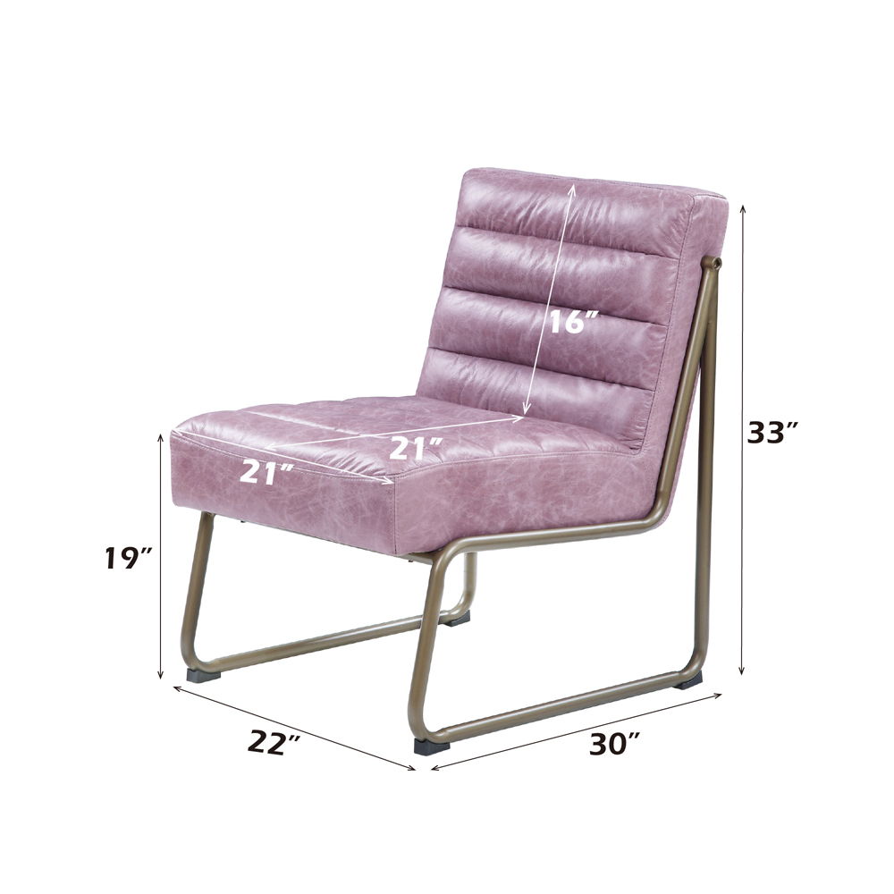Loria - Accent Chair - Wisteria Top Grain Leather, pink, view 8