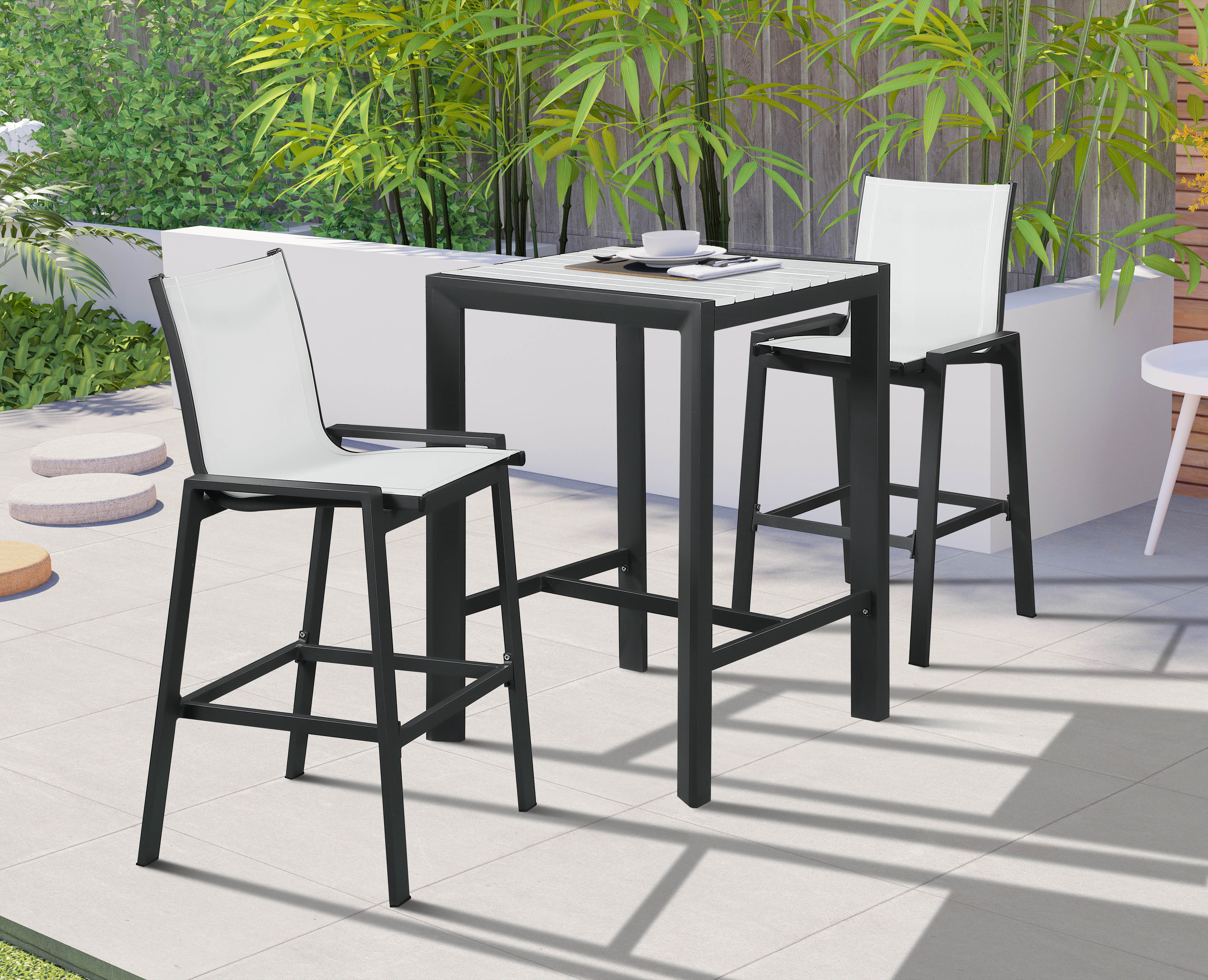 Nizuc - Outdoor Patio Square Bar Table - White