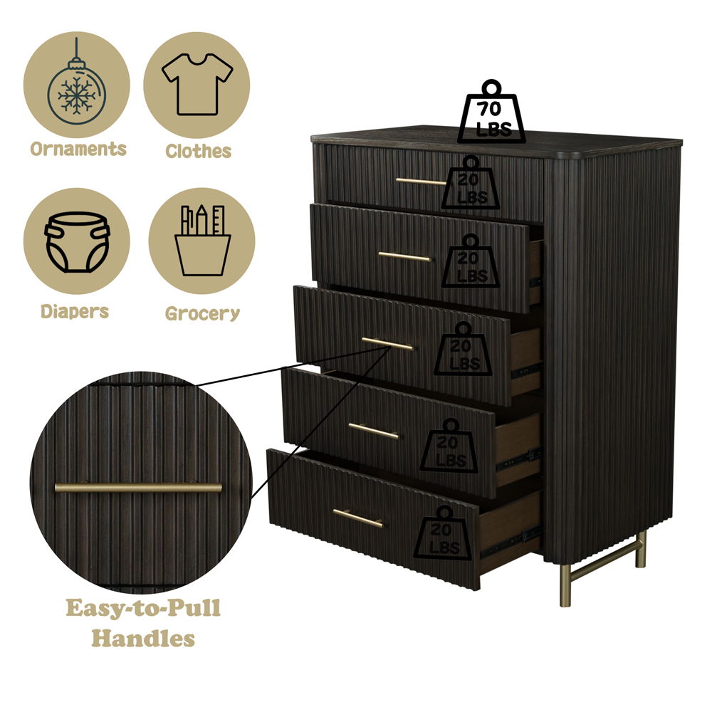 Clayten - Chest - Espresso, dark brown, view 5