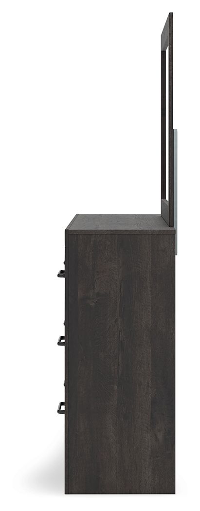 Ashley Furniture Hollivern - Dresser And Mirror - Dark Gray - Image 7