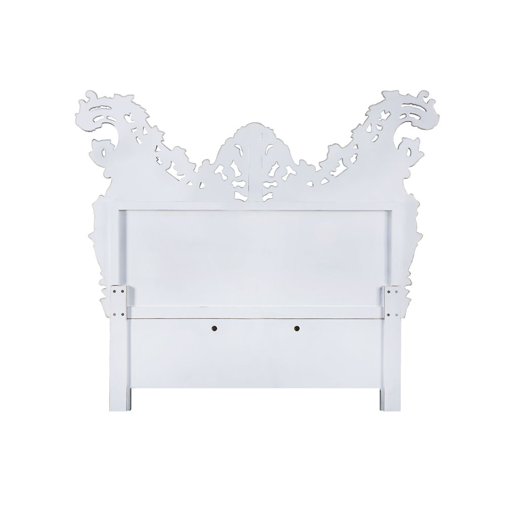 Valkyrie - Eastern King Bed - Synthetic Leather & Antique Platinum, silver, view 8