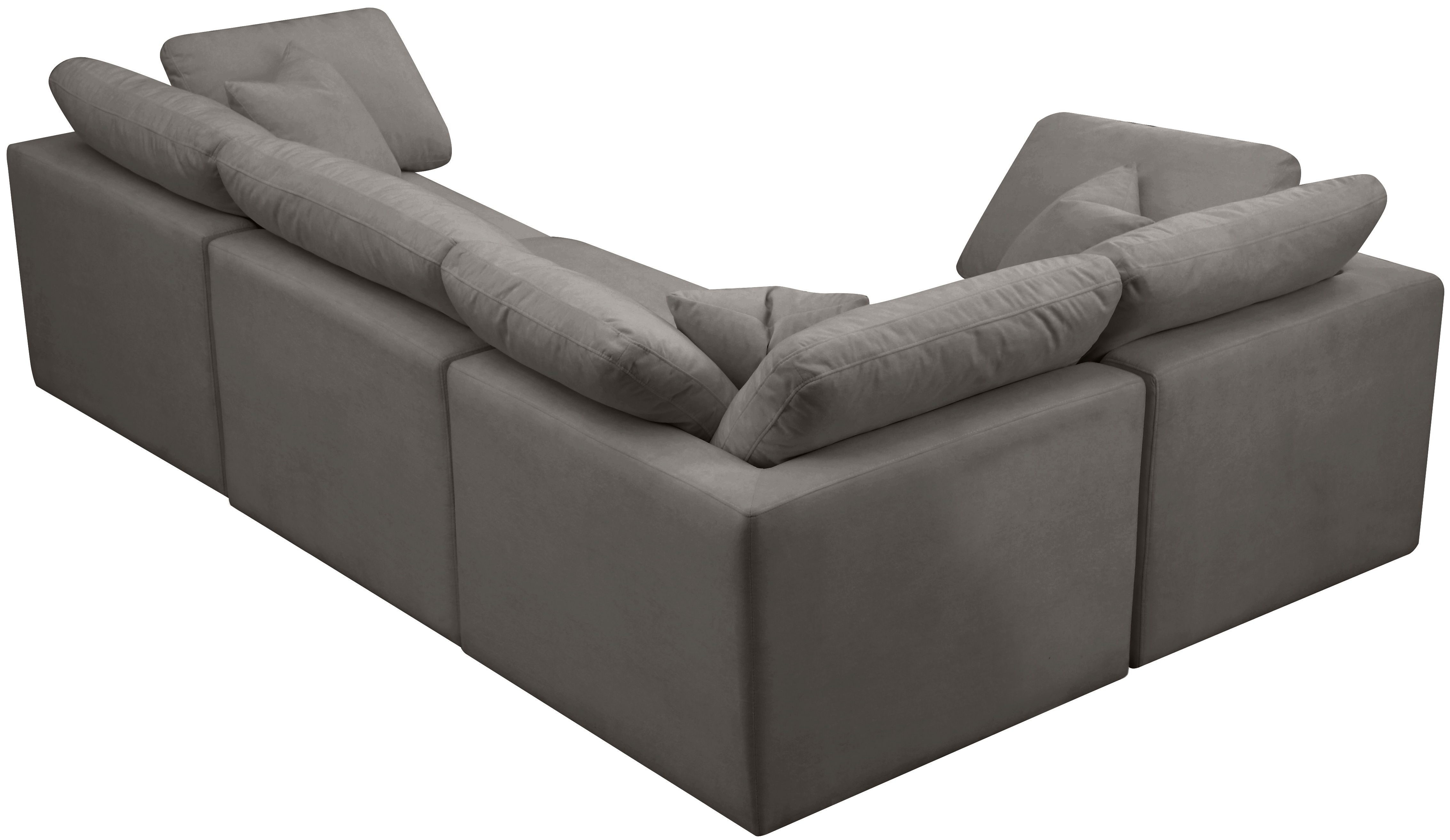 Plush - 4 Piece Modular Sectional - Gray
