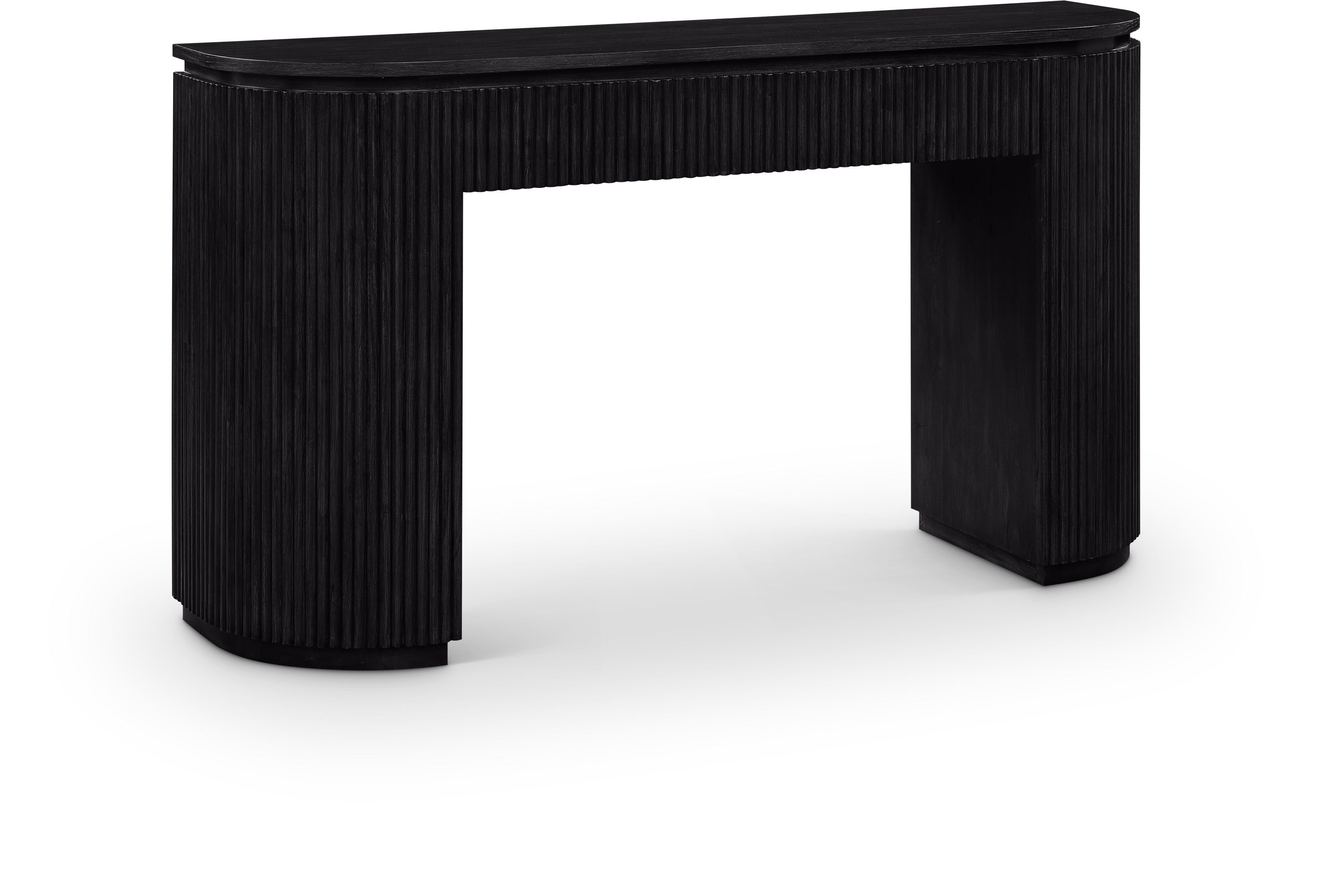 Astrid - Solid Wood And Oak Veneer Console Table - Black