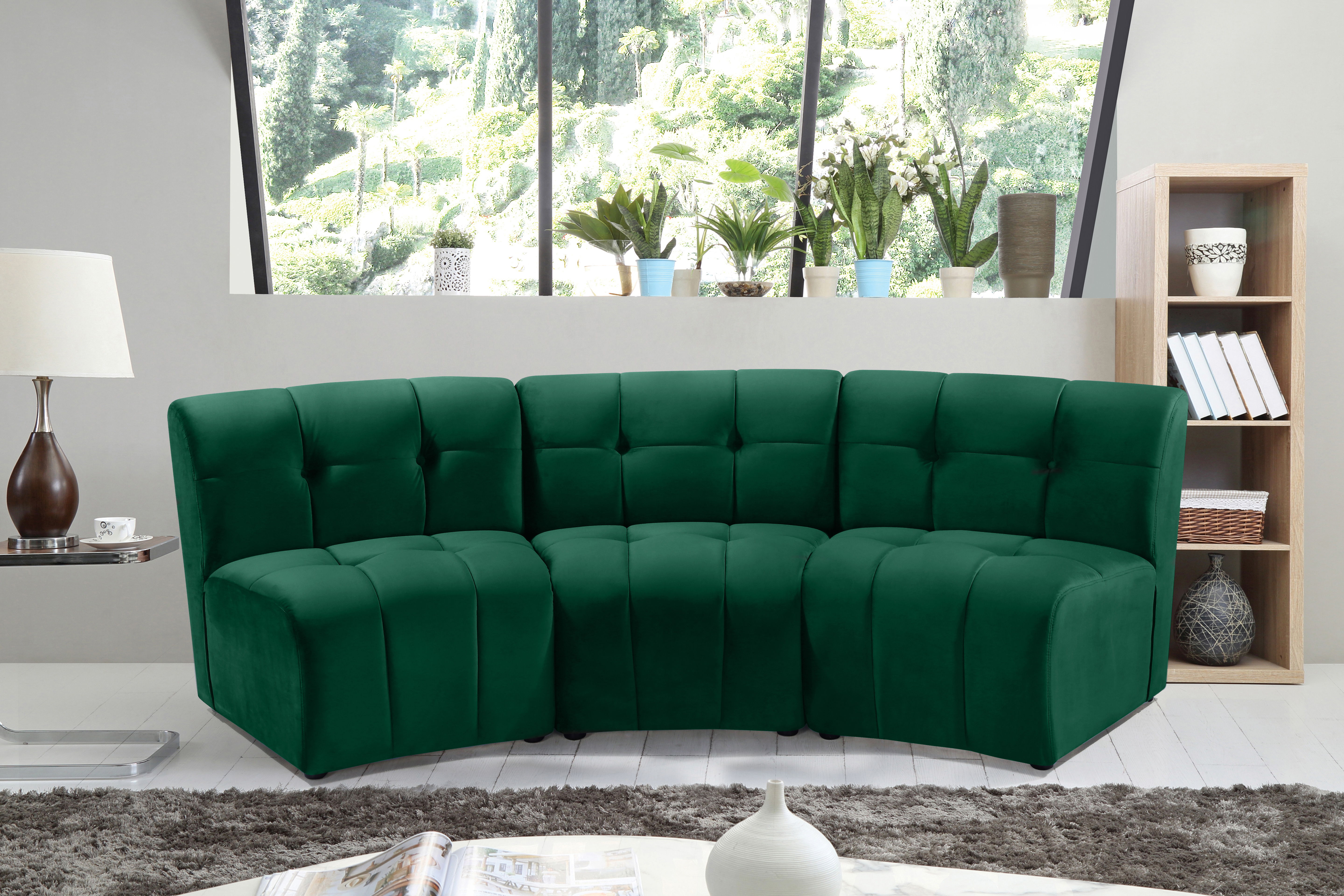 Limitless - 3 Piece Modular Sectional - Green