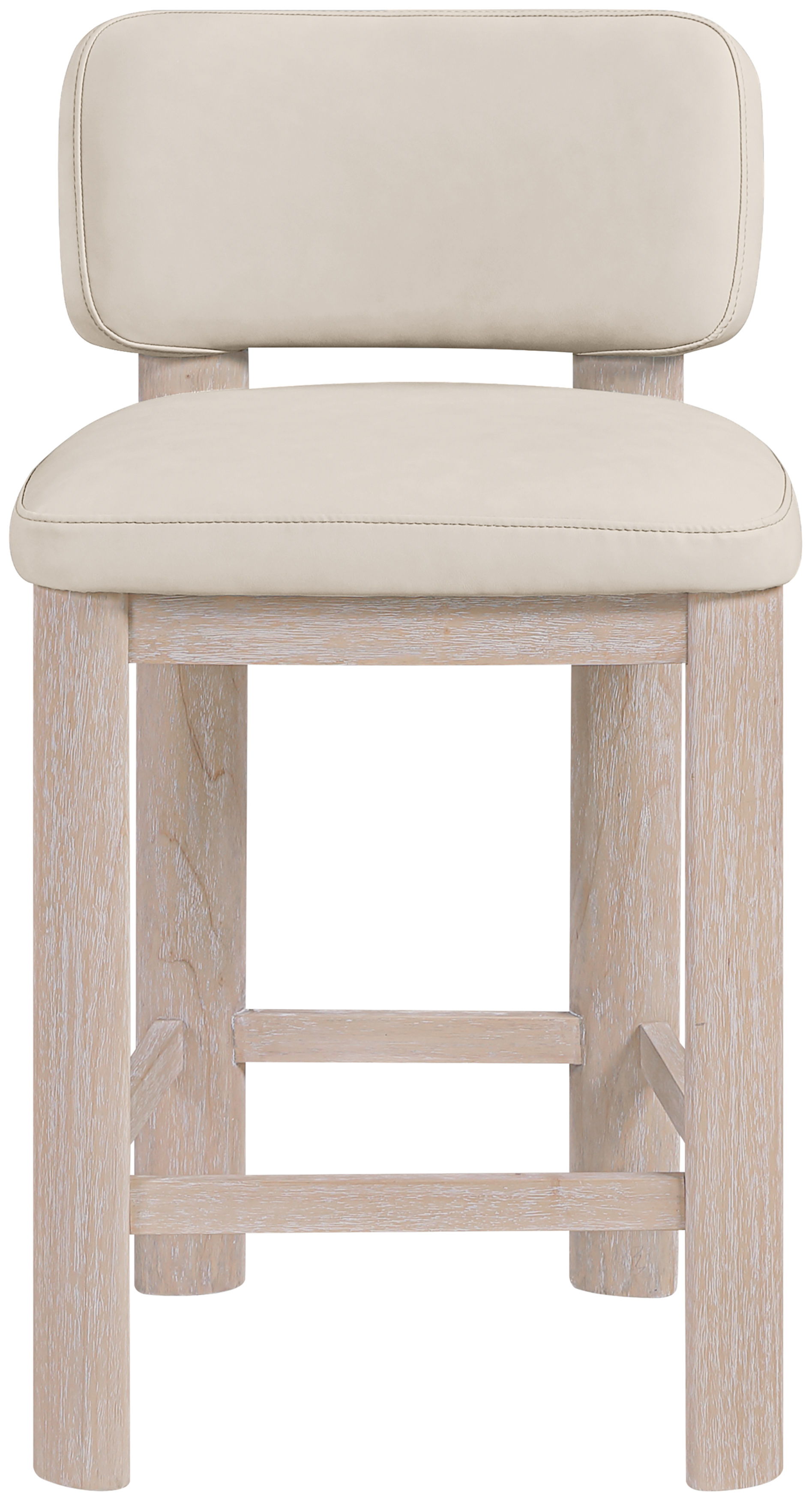 Paloma - Vegan Leather Upholstered Counter Stool (Set of 2) - Taupe / Rich Natural