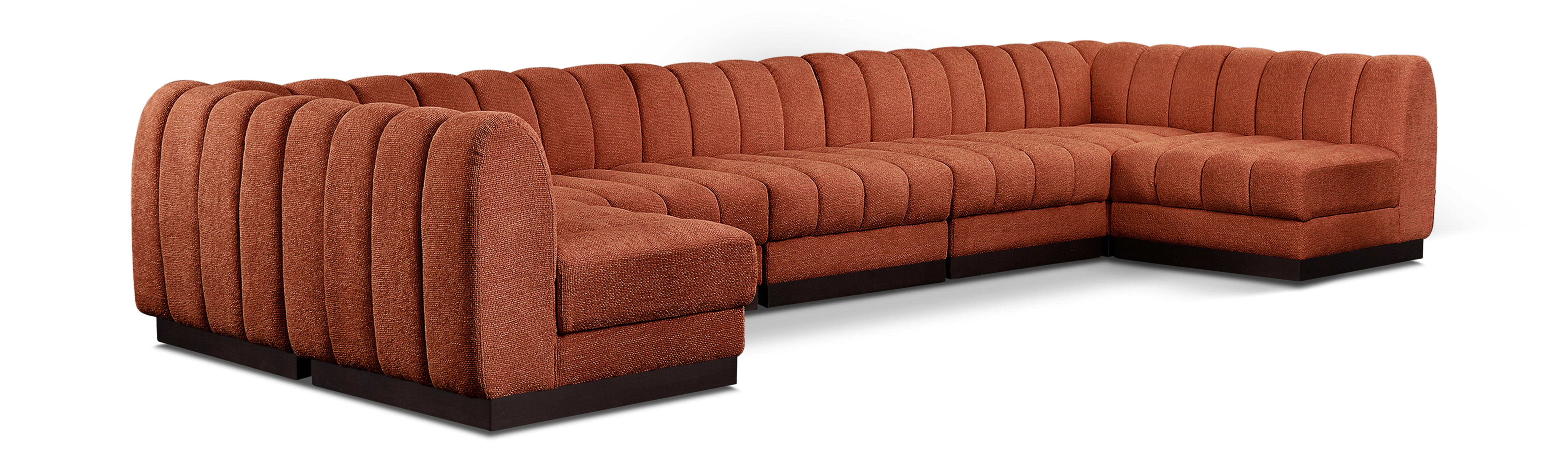Quinn - 7 Piece Modular U-Shaped Sectional - Cognac