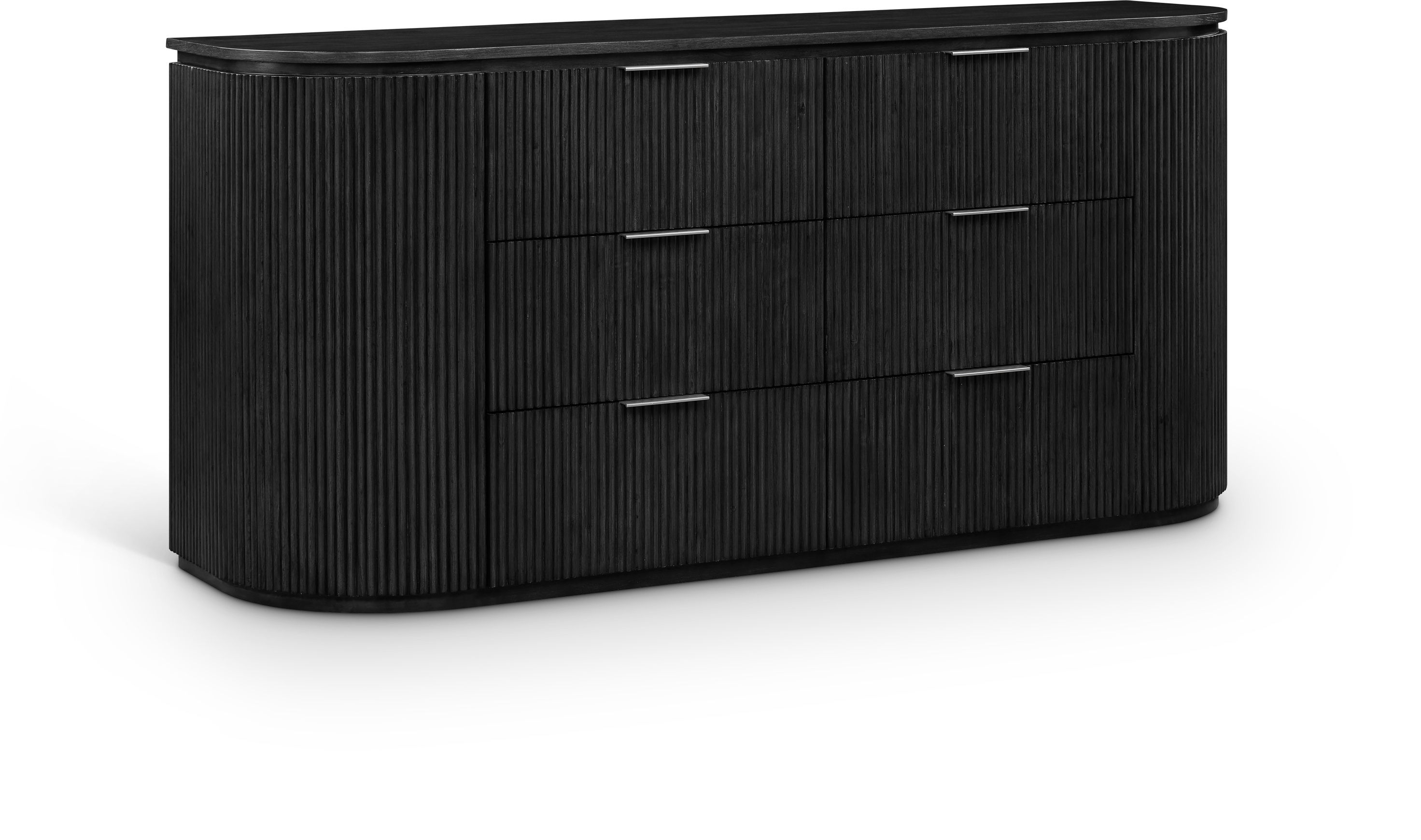 Astrid - Solid Wood And Oak Veneer Dresser - Black