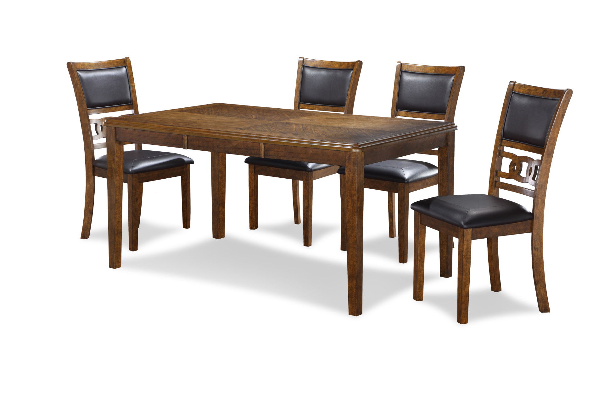 Gia - 5 Piece Dining Set (Table & 4 Chairs) - Brown - Wood