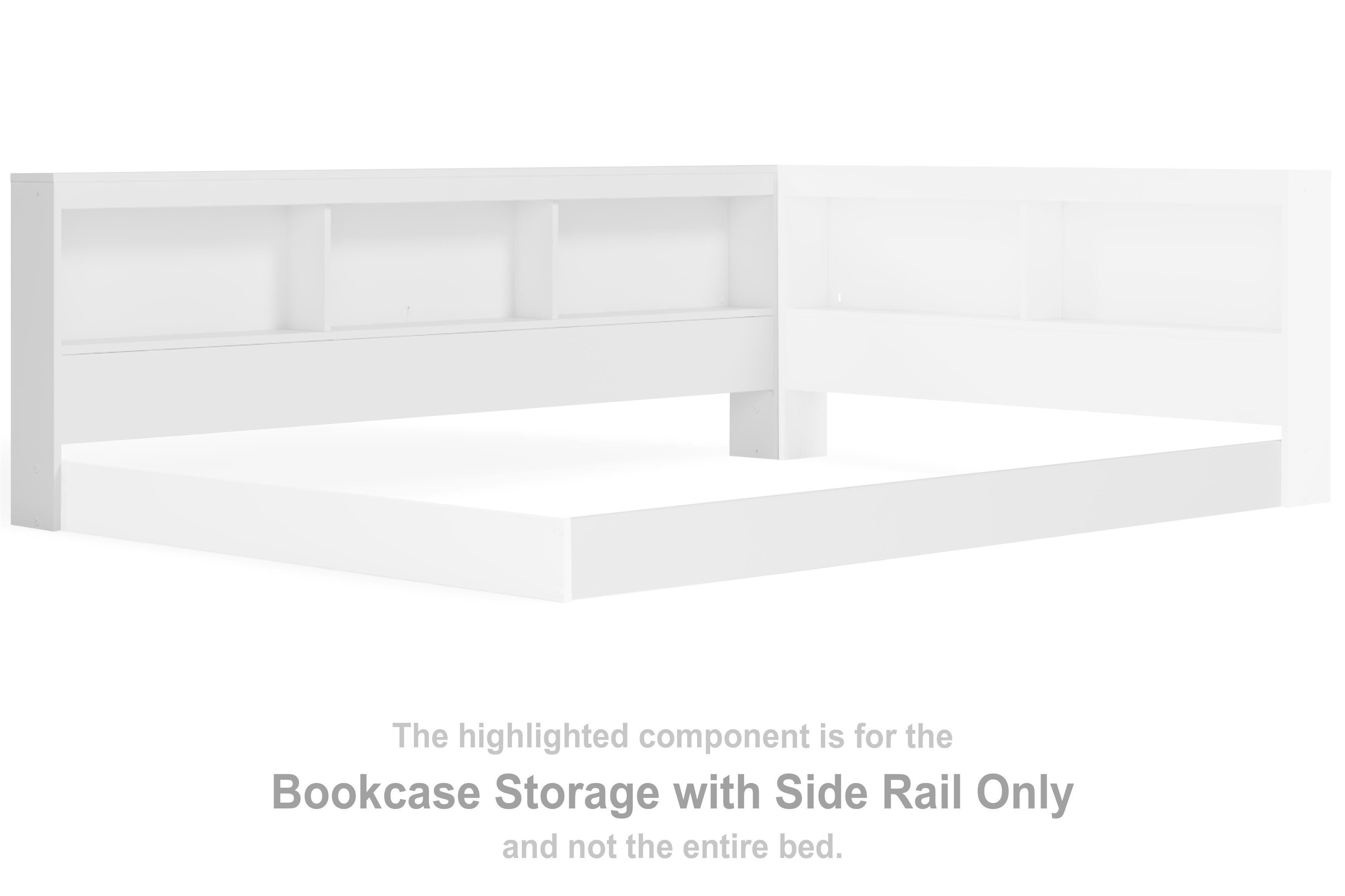 Piperton – Bookcase Storage w/Side Rail – White