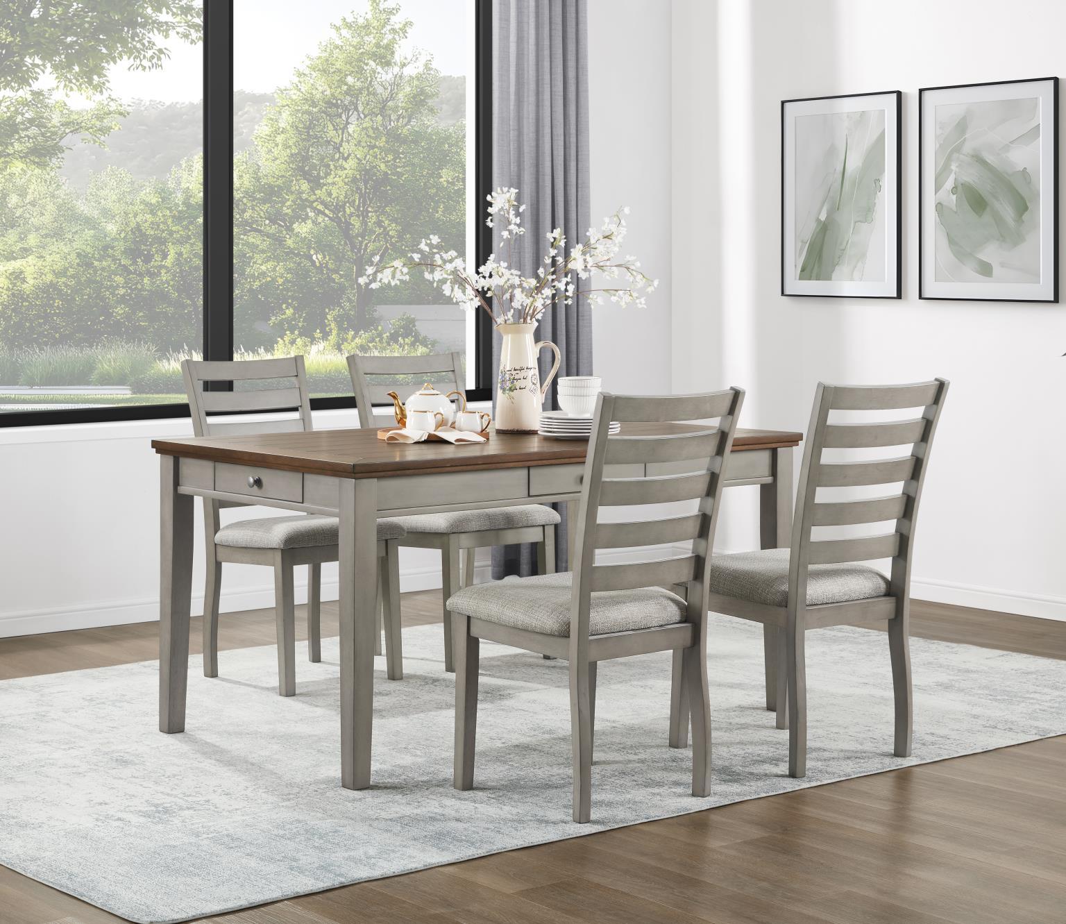 D146 - 5 Piece Dining Room Set (Table, 4 Side Chairs) - Gray