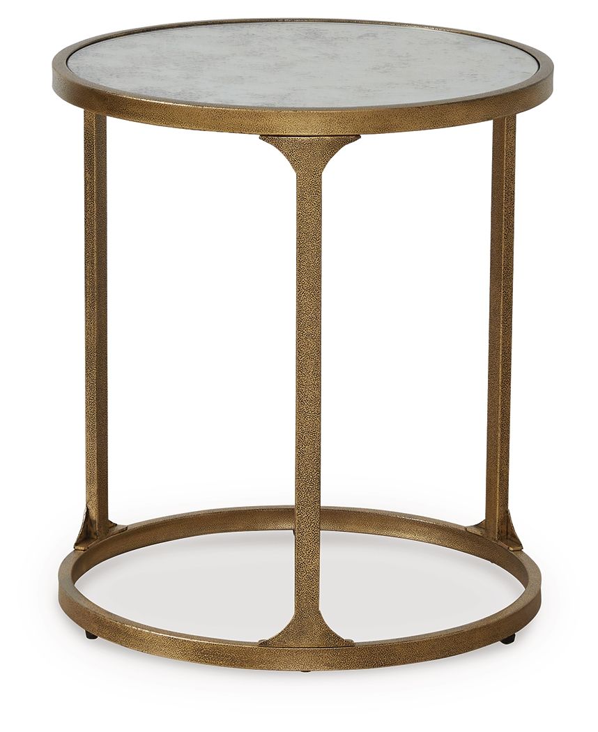 Ashley Furniture Korajane - Round End Table - Antique Gold - Image 3