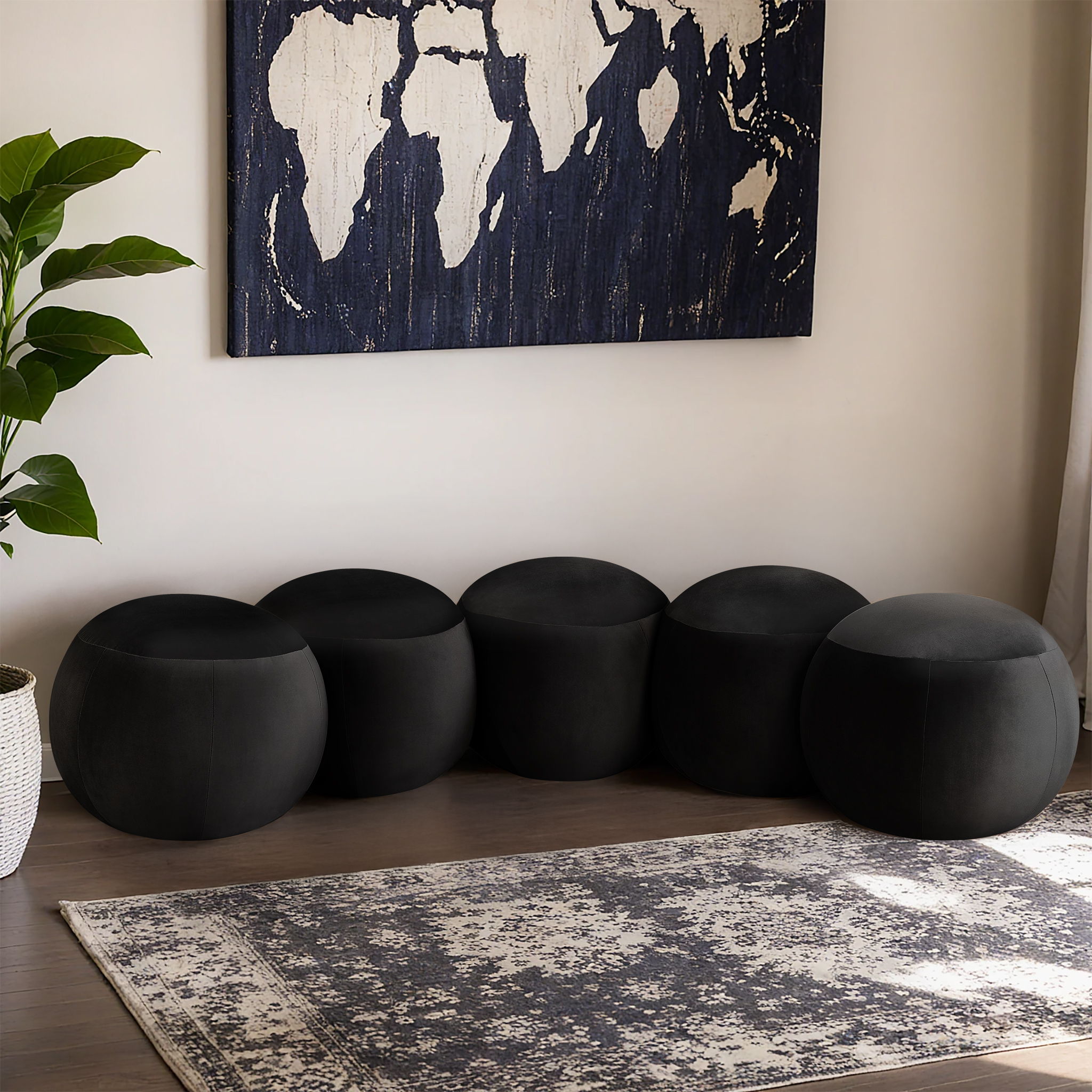 Apollo - 74.5" Velvet Bench - Black