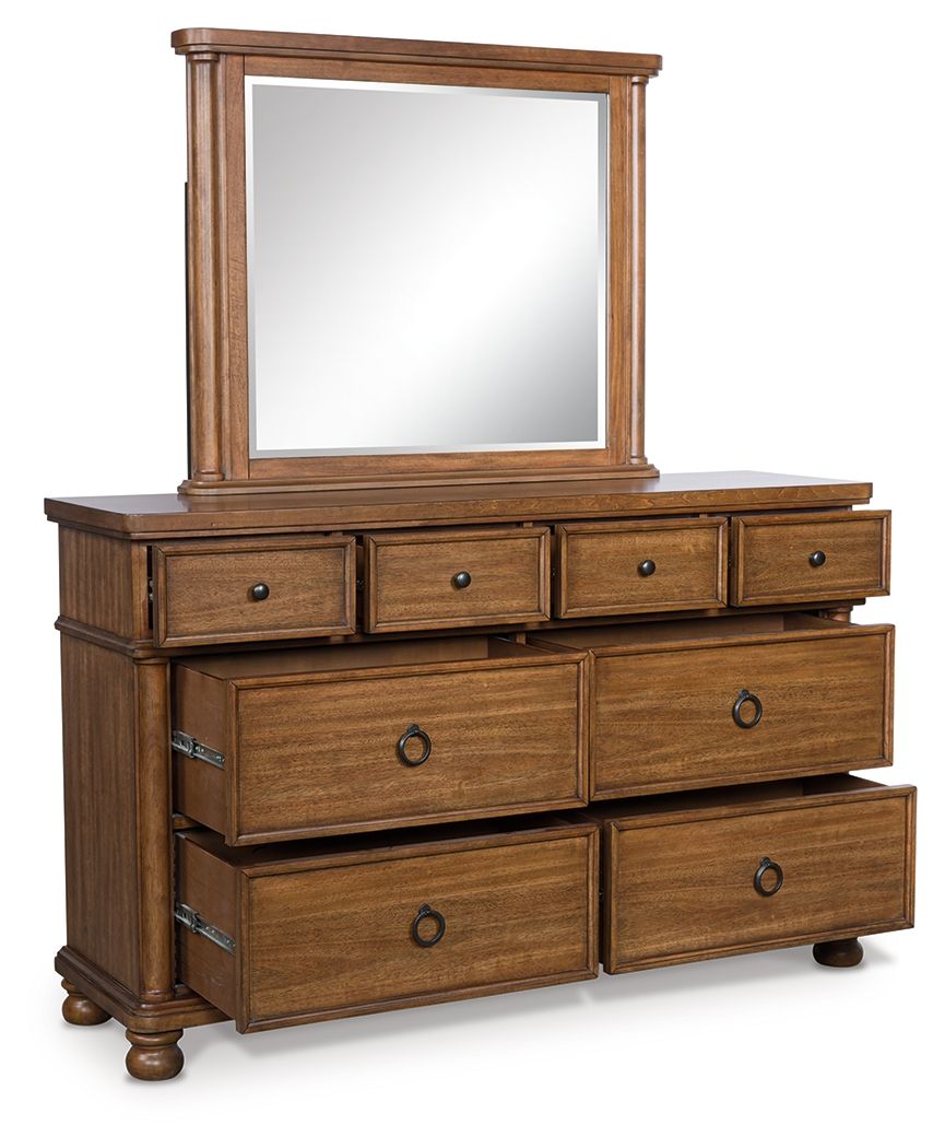 Ashley Furniture Rowlenstown - Dresser And Mirror - Brown - Image 5