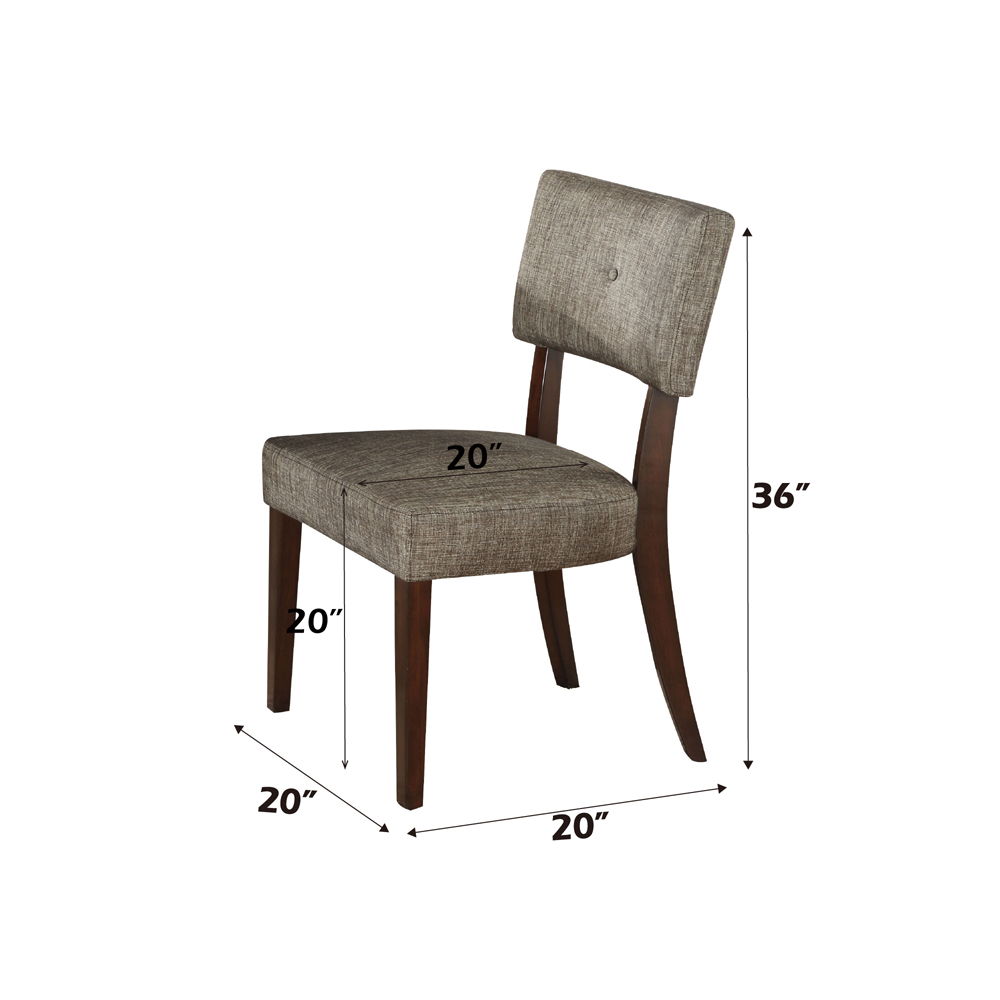 Drake - Side Chair (Set of 2) - Gray Fabric & Espresso, dark brown, view 4