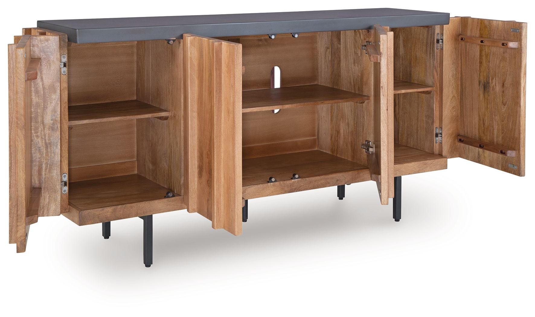 Ashley Furniture Quintavious - Accent Cabinet - Brown / Charcoal - Image 3