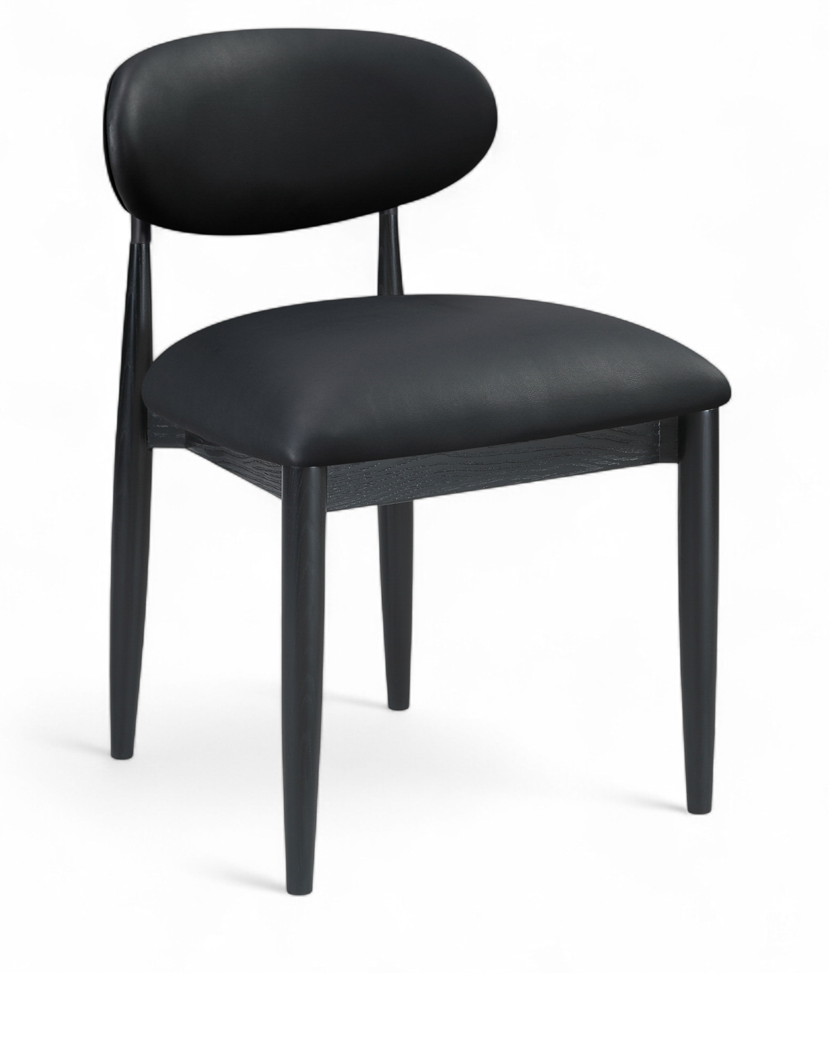 Riccio - Vegan Leather Upholstered Dining Side Chair (Set of 2) - Black