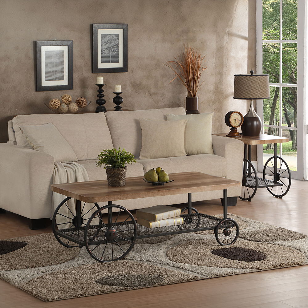 Francie - End Table - Oak & Antique Gray, light brown, view 5