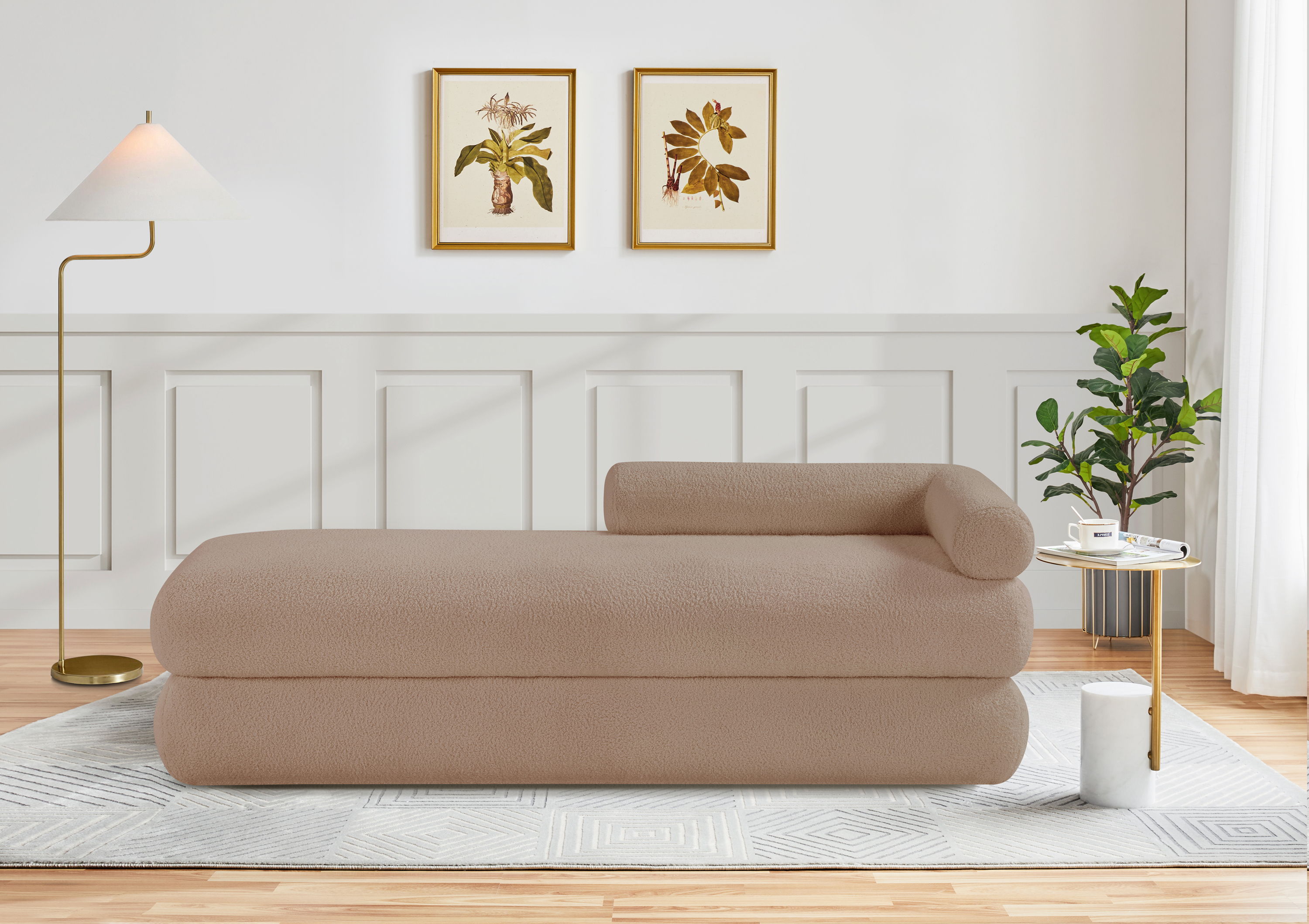 Kennedy - Teddy Fabric Bench - Beige