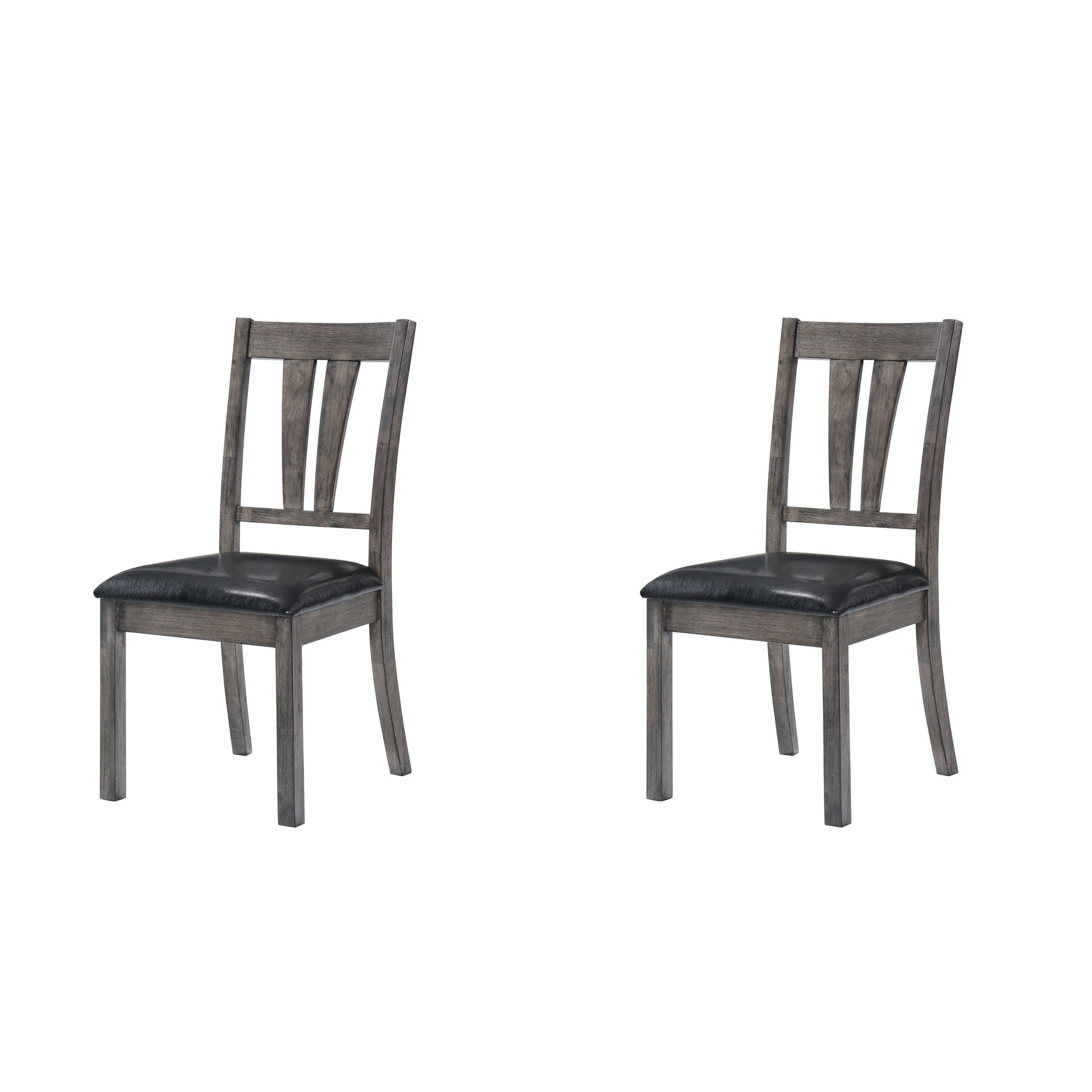 Nathan - Fan Back Chair With PU Seat (Set of 2) - Gray Oak