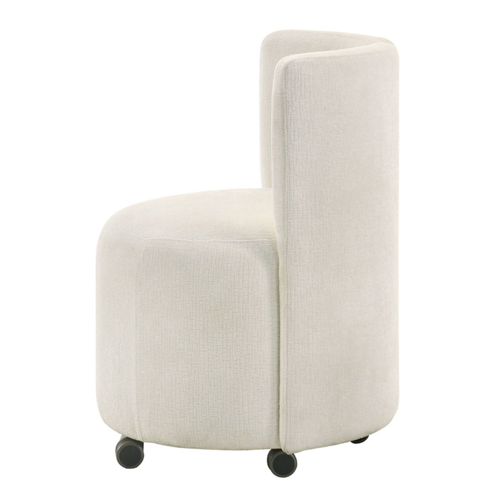 Blayde - Side Chair With Swivel (Set of 2) - White Chenille Fabric, white, view 2