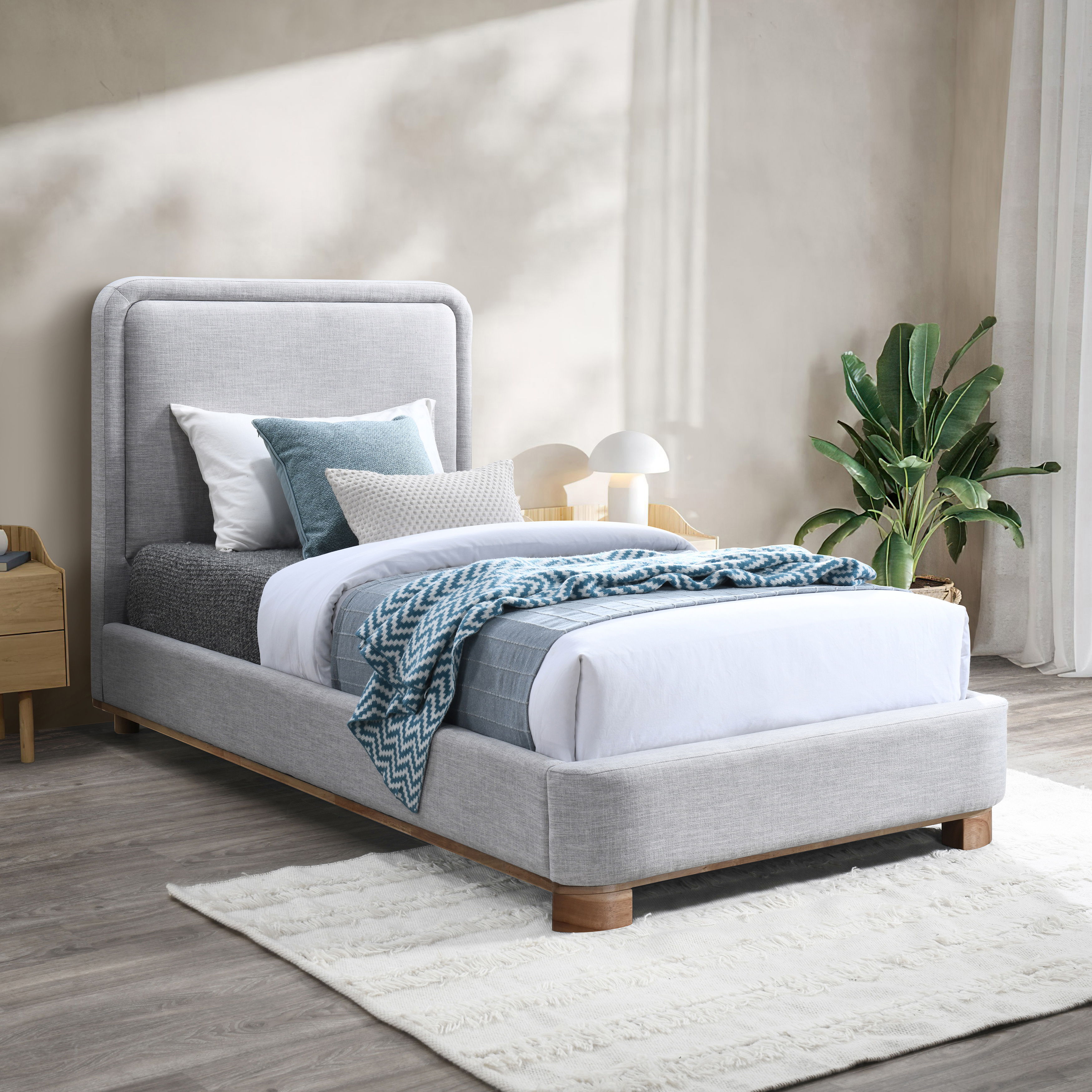 Nolita - Twin Bed With Natural Base - Gray