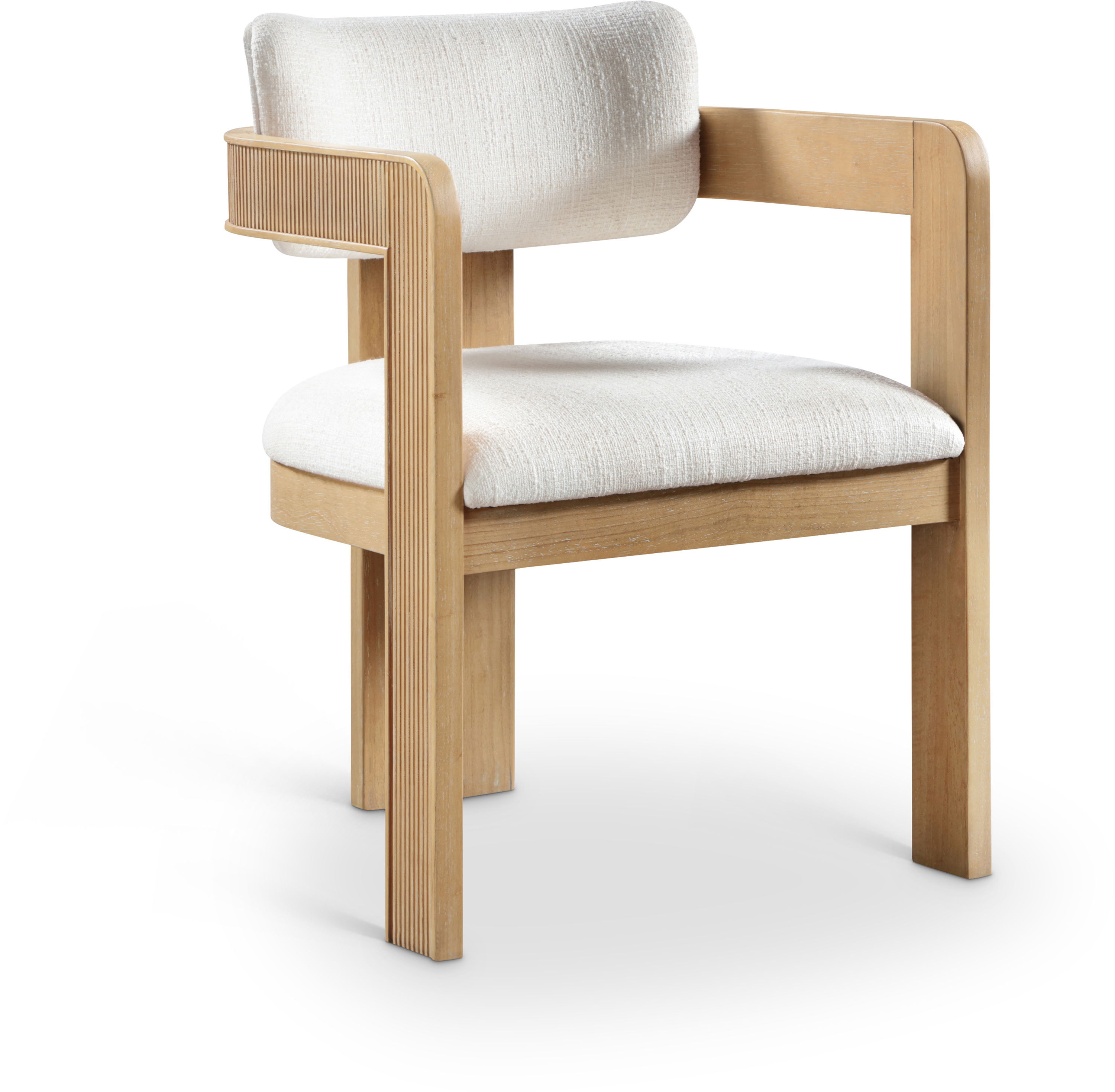 Sacha - Linen Dining Chair With Natural Base (Set of 2) - Cream