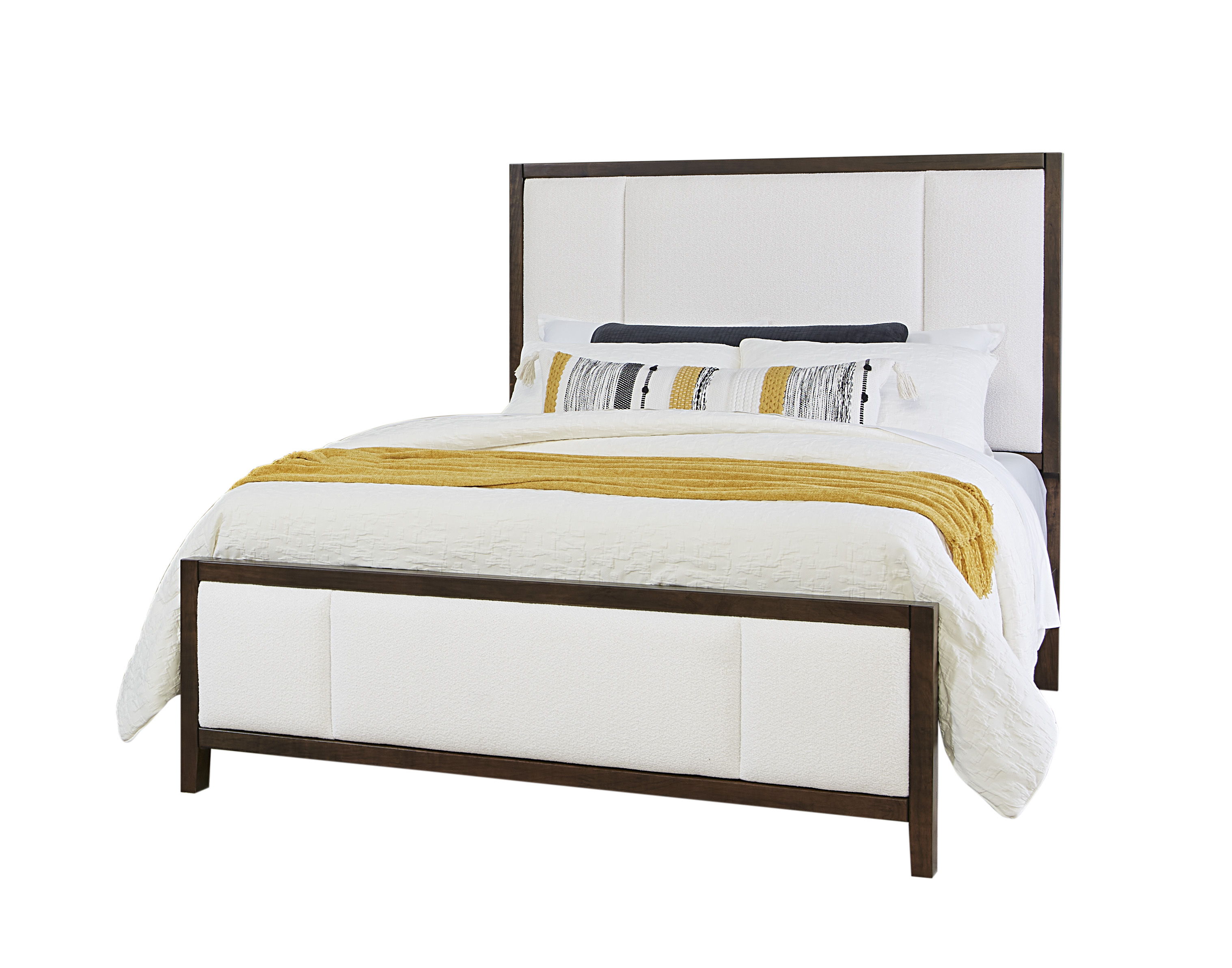 Vaughan-Bassett Crafted Cherry - Erin's California King Upholstered Bed - Dark Cherry