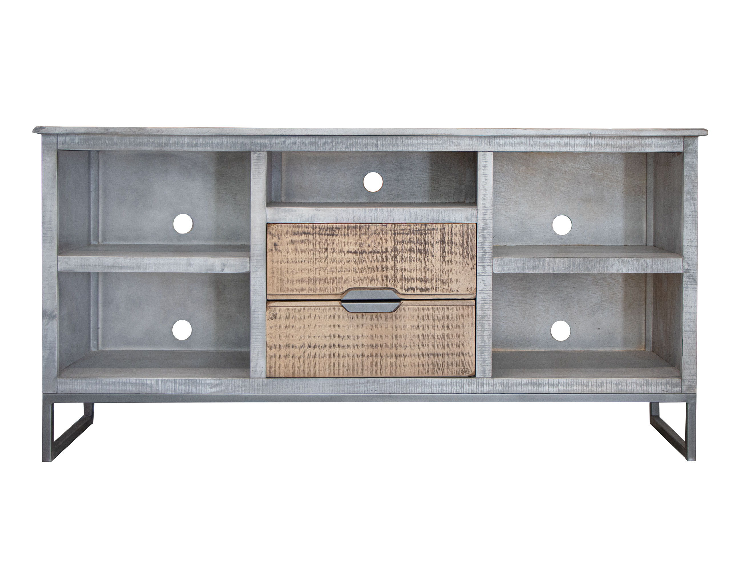 International Furniture Direct Mita - TV Stand / Console - Honey Brown / Light Gray